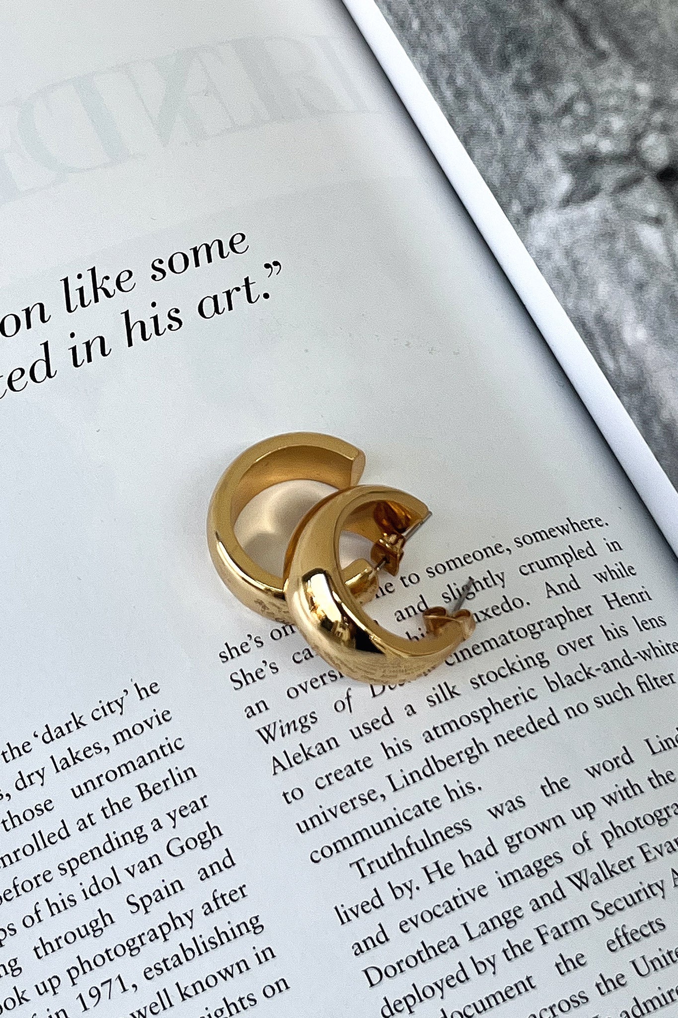 Akia Hoop Earrings - Gold - Image 4