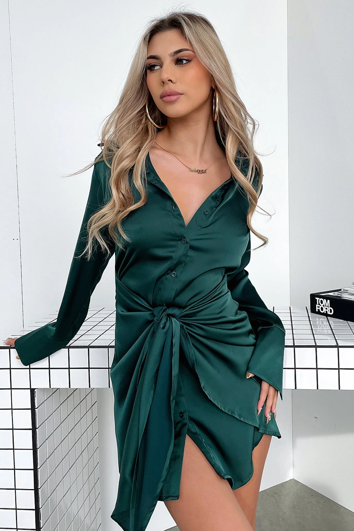 Alexa Dress - Emerald - Image 4