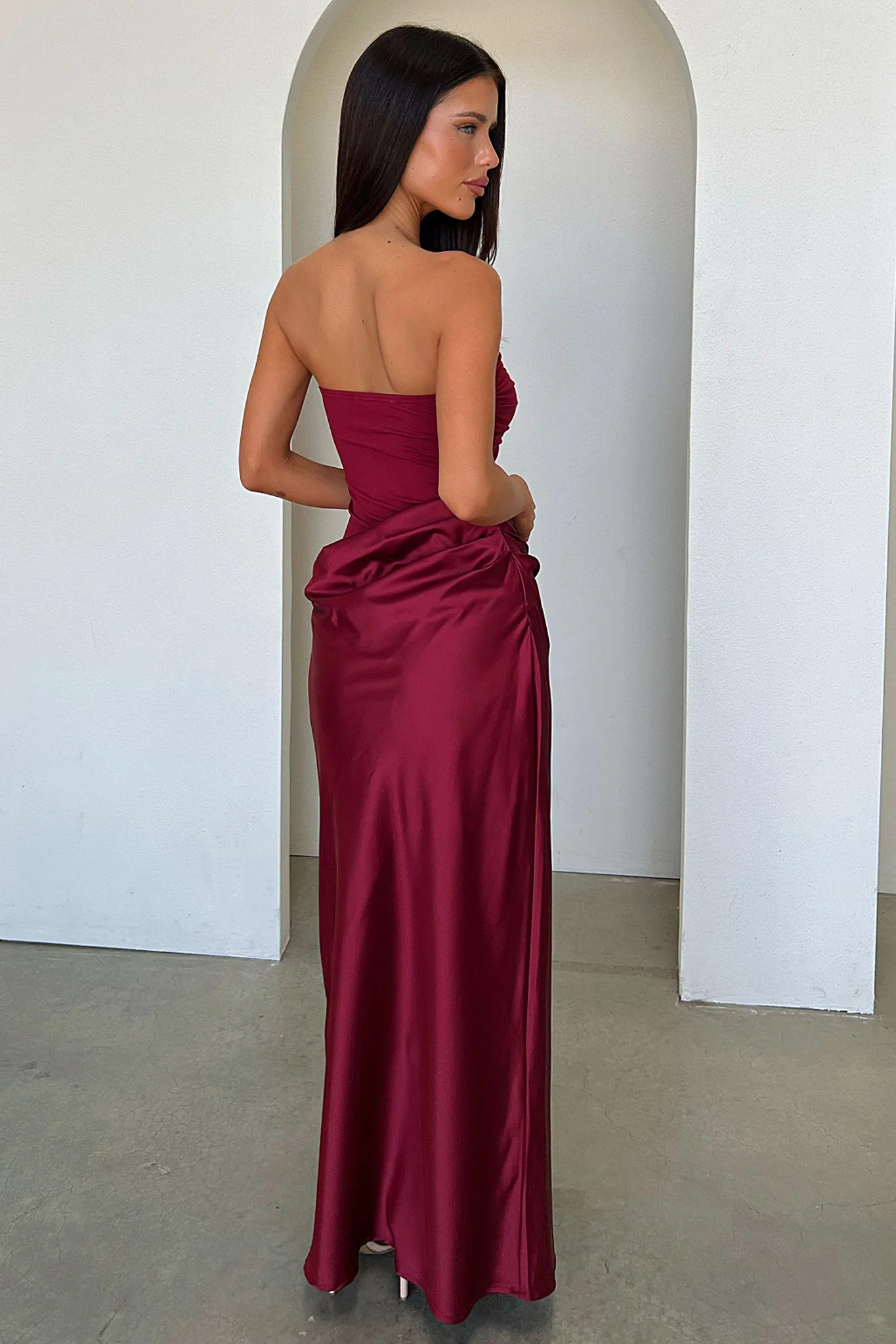 Amery Strapless Maxi Dress - Burgundy - Image 7