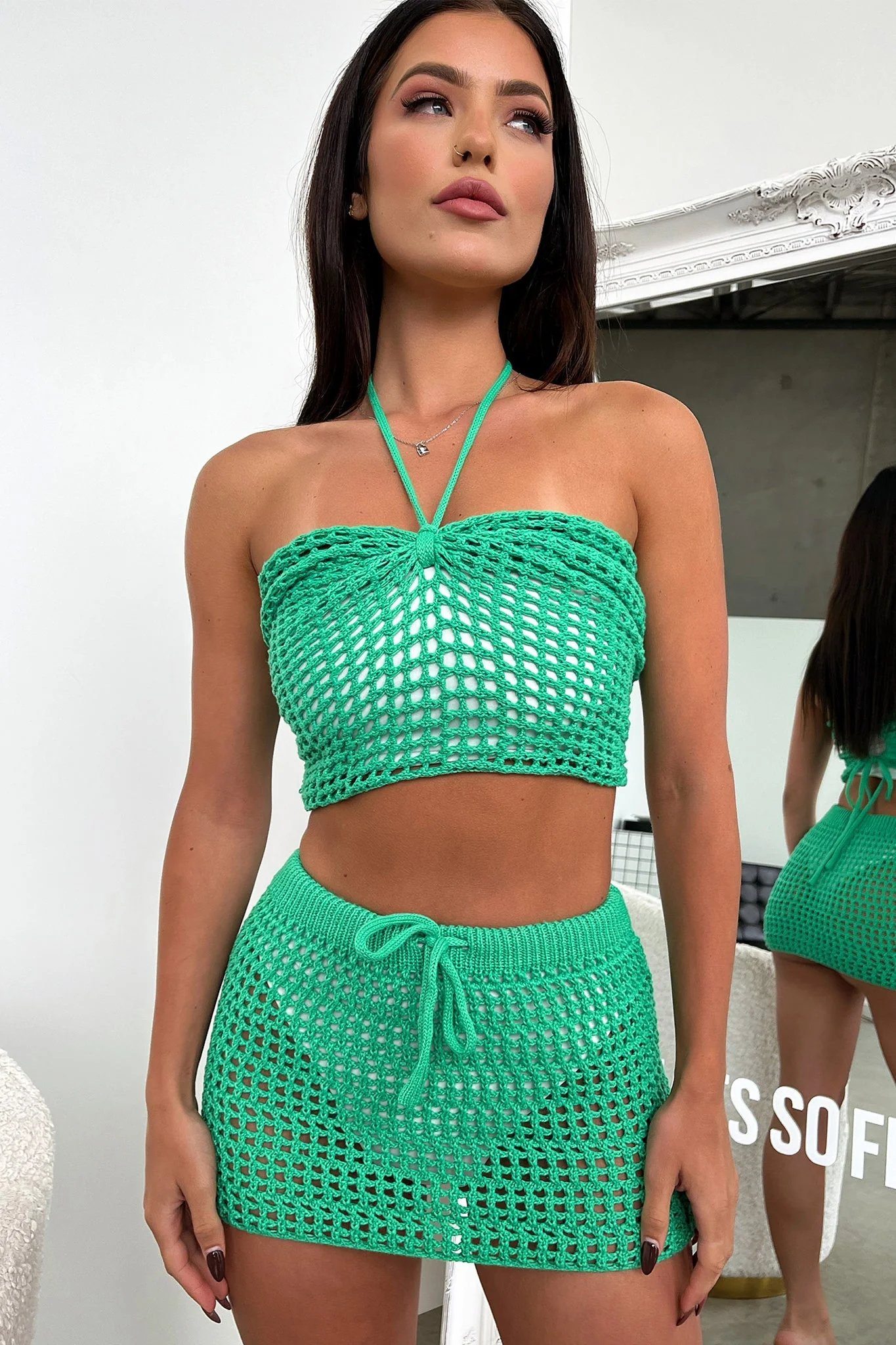 Talliyah Crop - Green Crochet - Image 2