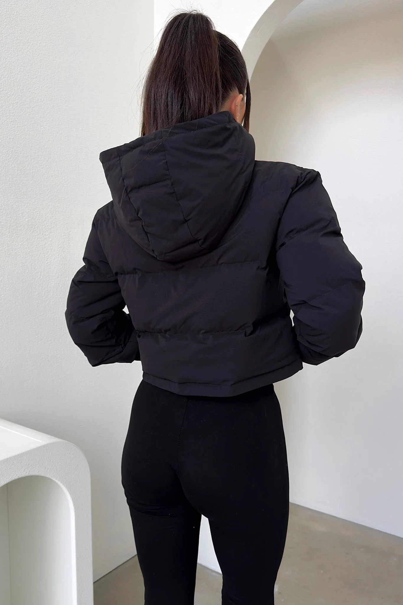 Cyrus Puffer Jacket - Black - Image 8