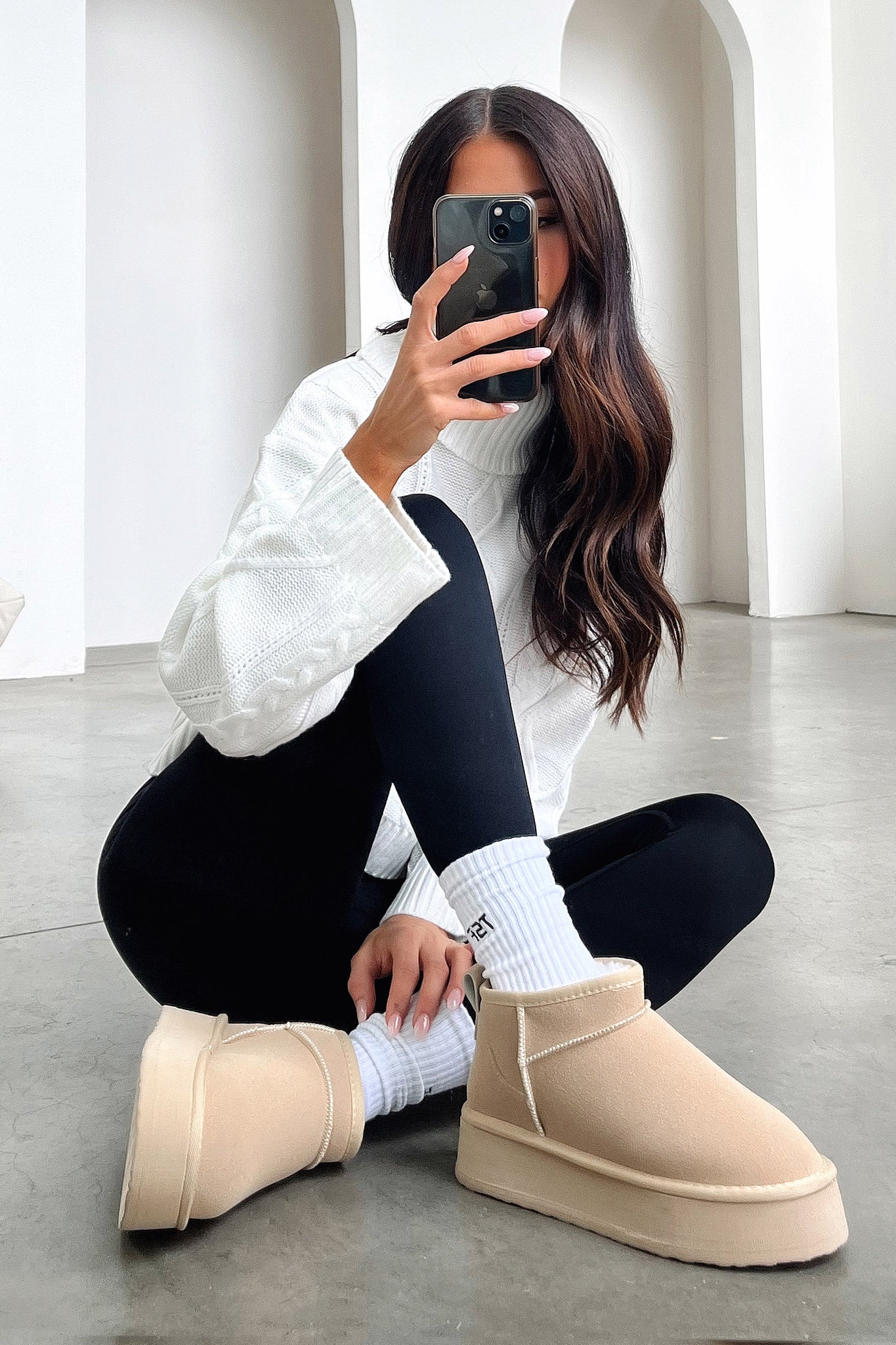 Eesha Platform Boots - Sand - Image 2