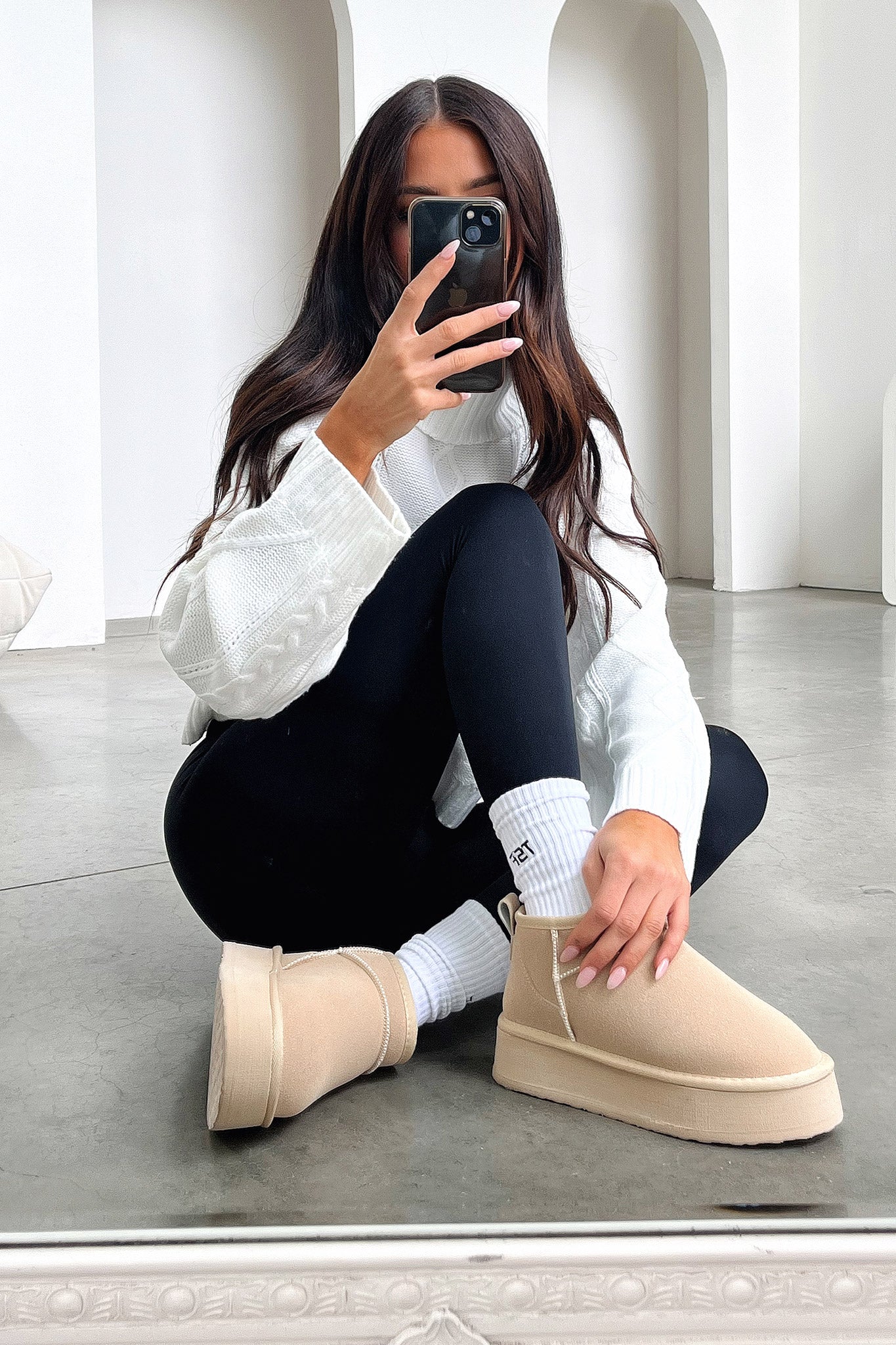 Eesha Platform Boots - Sand - Image 4