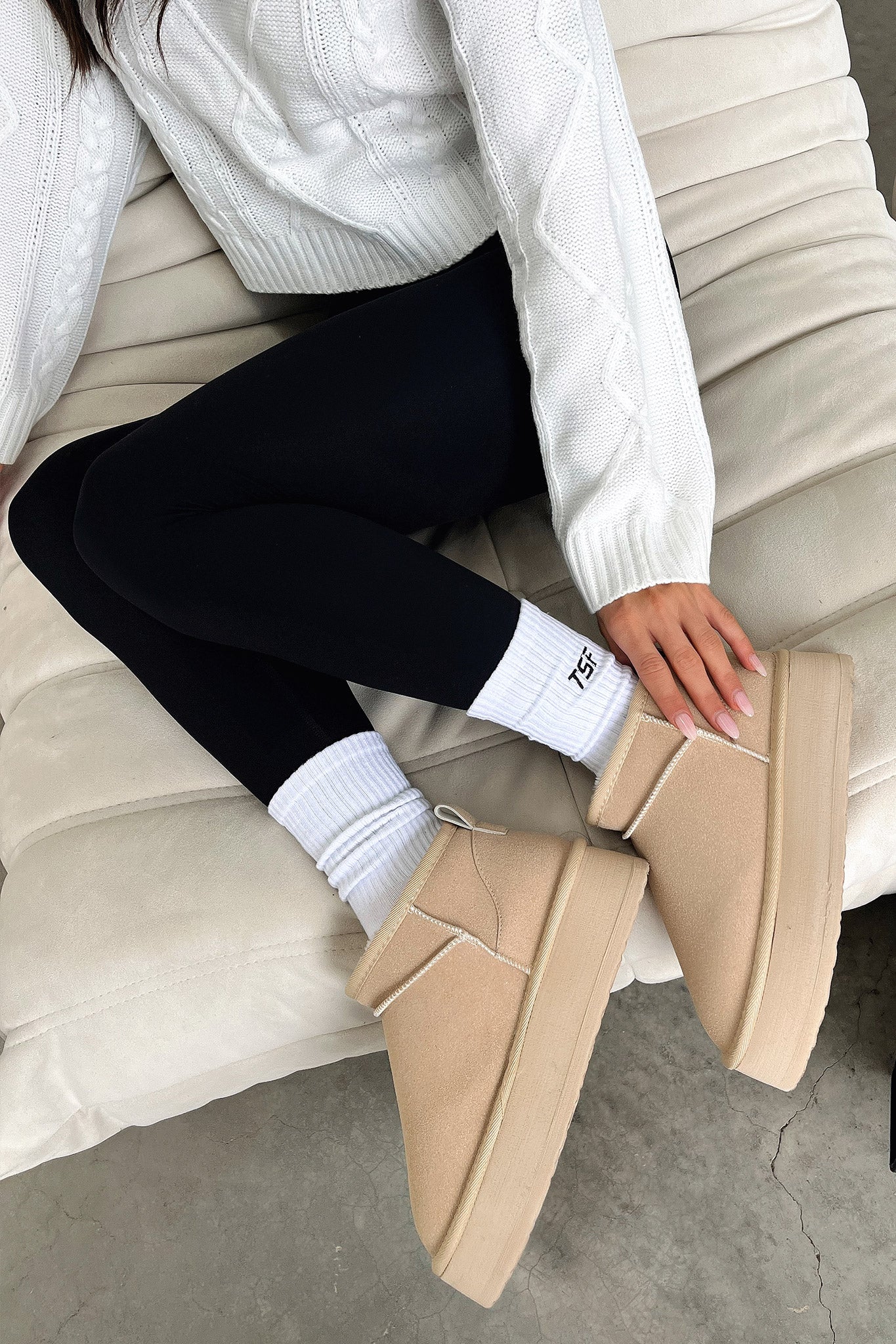 Eesha Platform Boots - Sand - Image 5