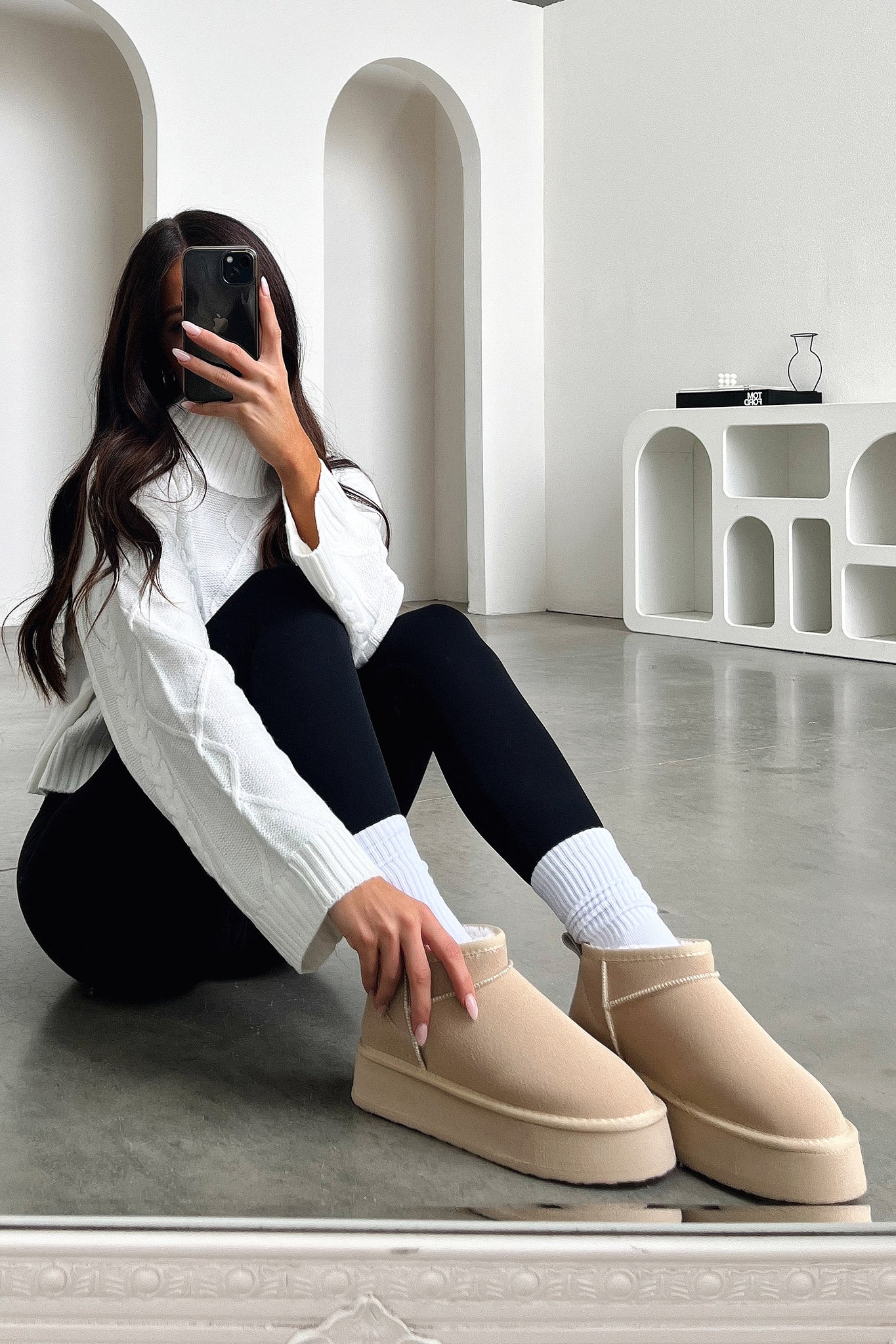 Eesha Platform Boots - Sand - Image 6