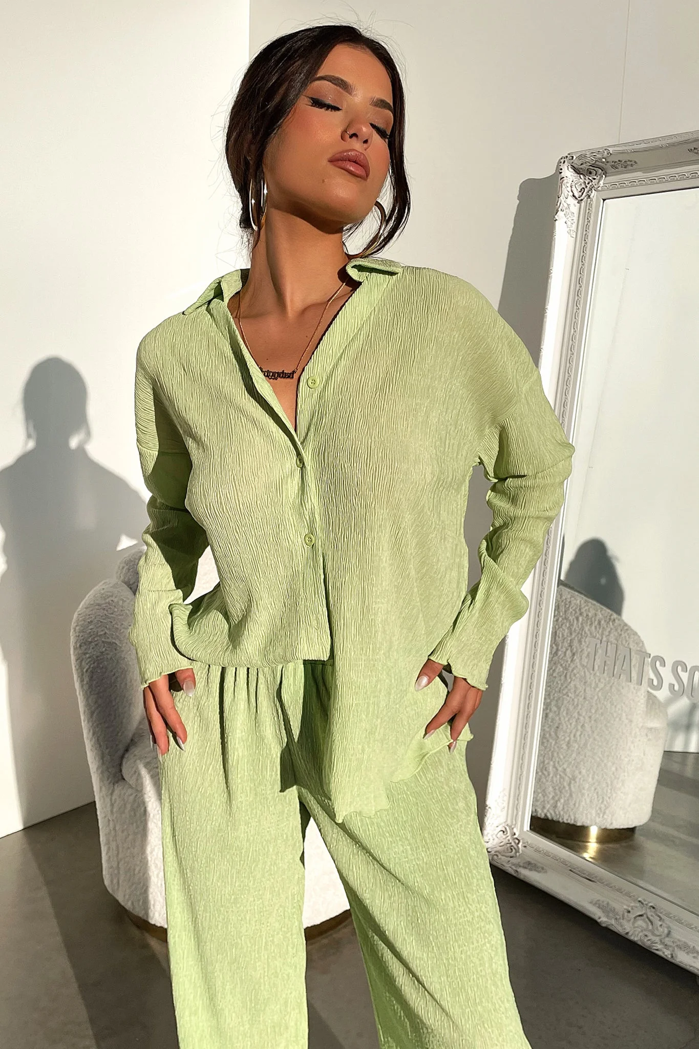 Ellora Long Sleeve Shirt - Green - Image 4