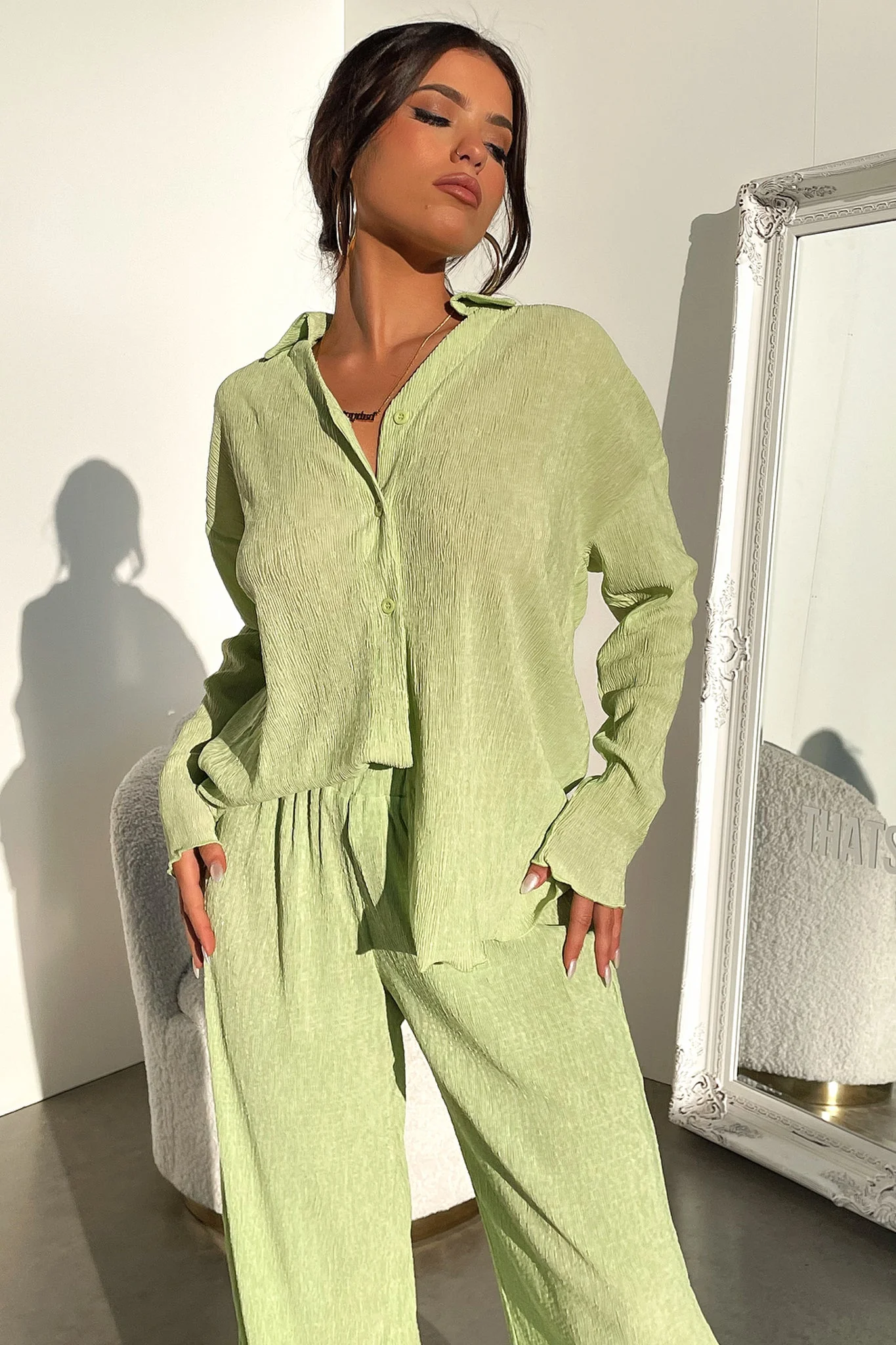 Ellora Long Sleeve Shirt - Green - Image 7