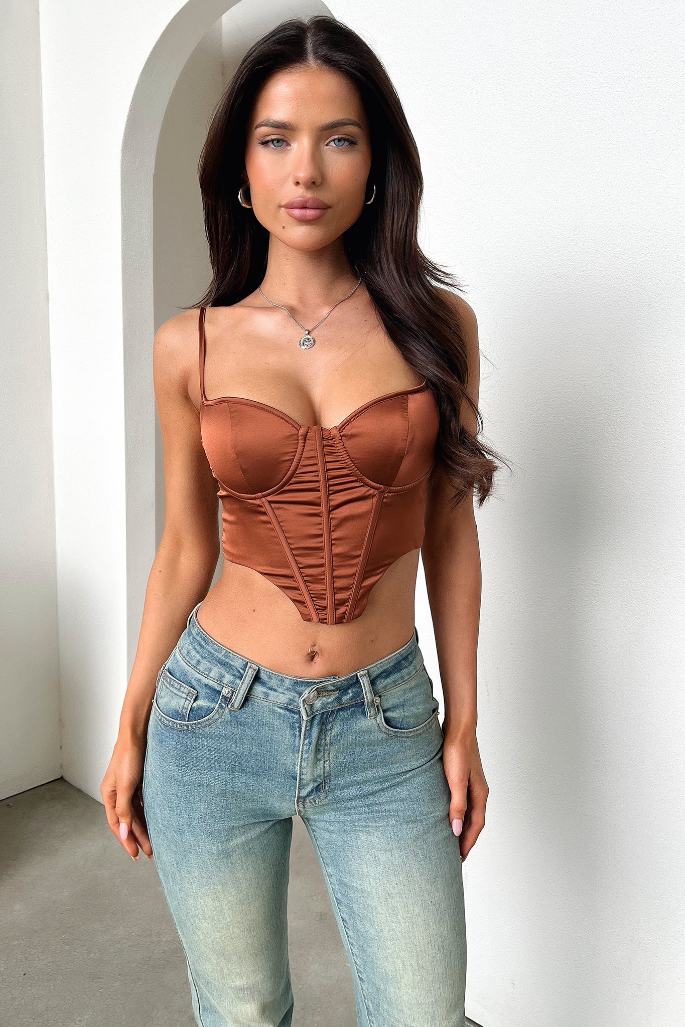 Fauna Corset Top - Brown - Image 3