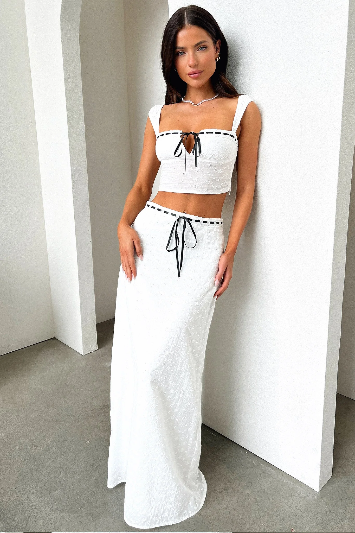Flora Maxi Skirt - White - Image 4