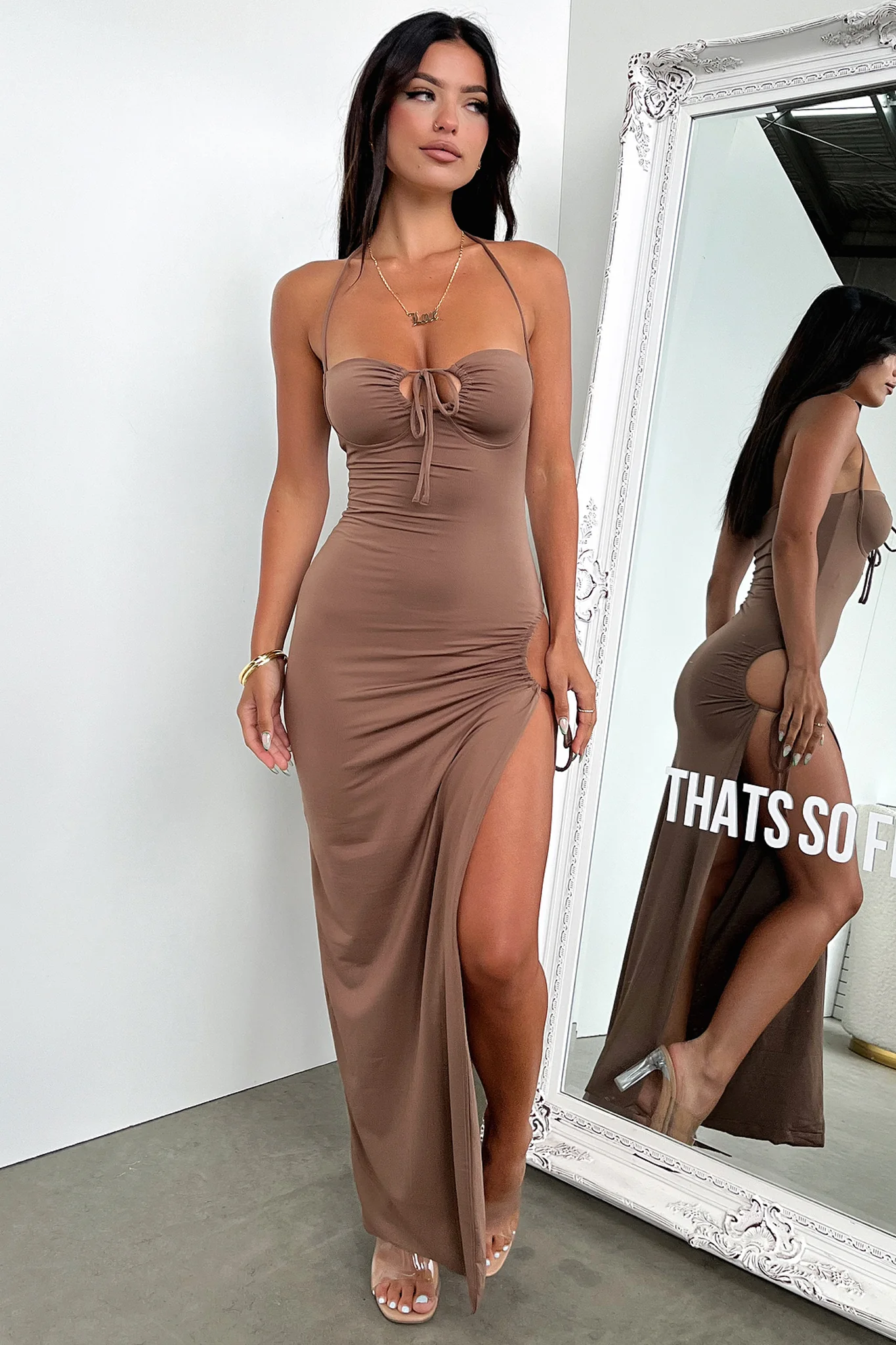 Imana Maxi Dress - Brown - Image 3