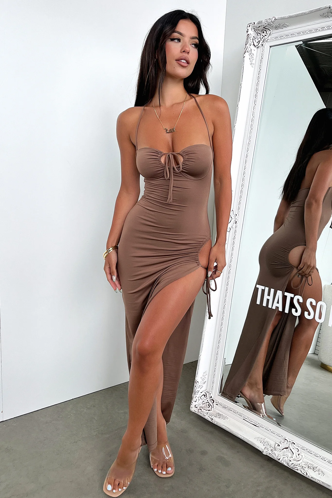 Imana Maxi Dress - Brown - Image 4