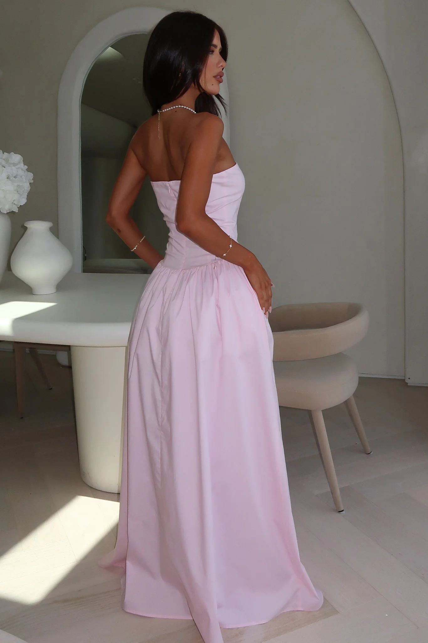 Iridessa Strapless Maxi Dress - Baby Pink - Image 7