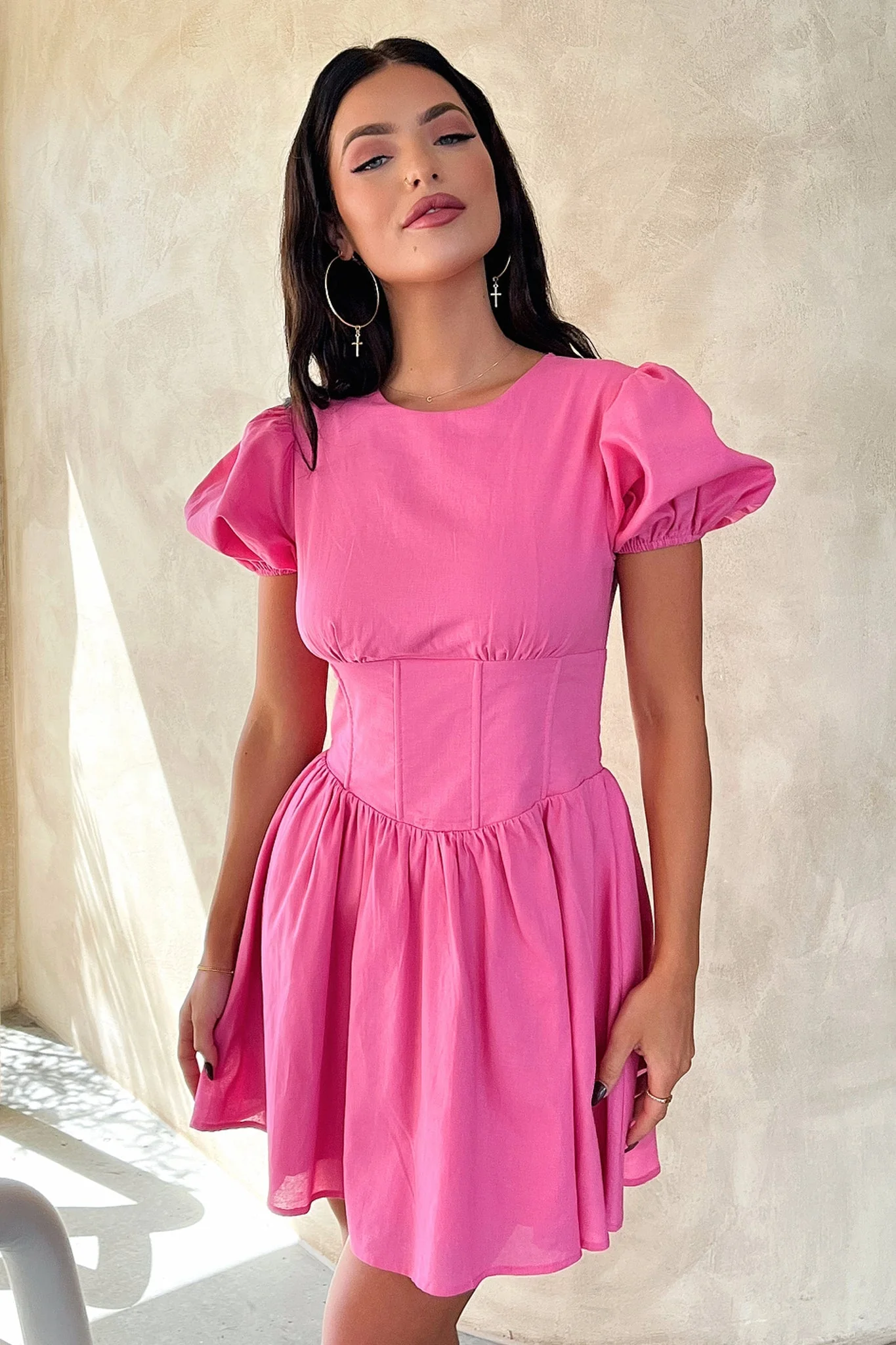 Jordyn Dress - Hot Pink - Image 3