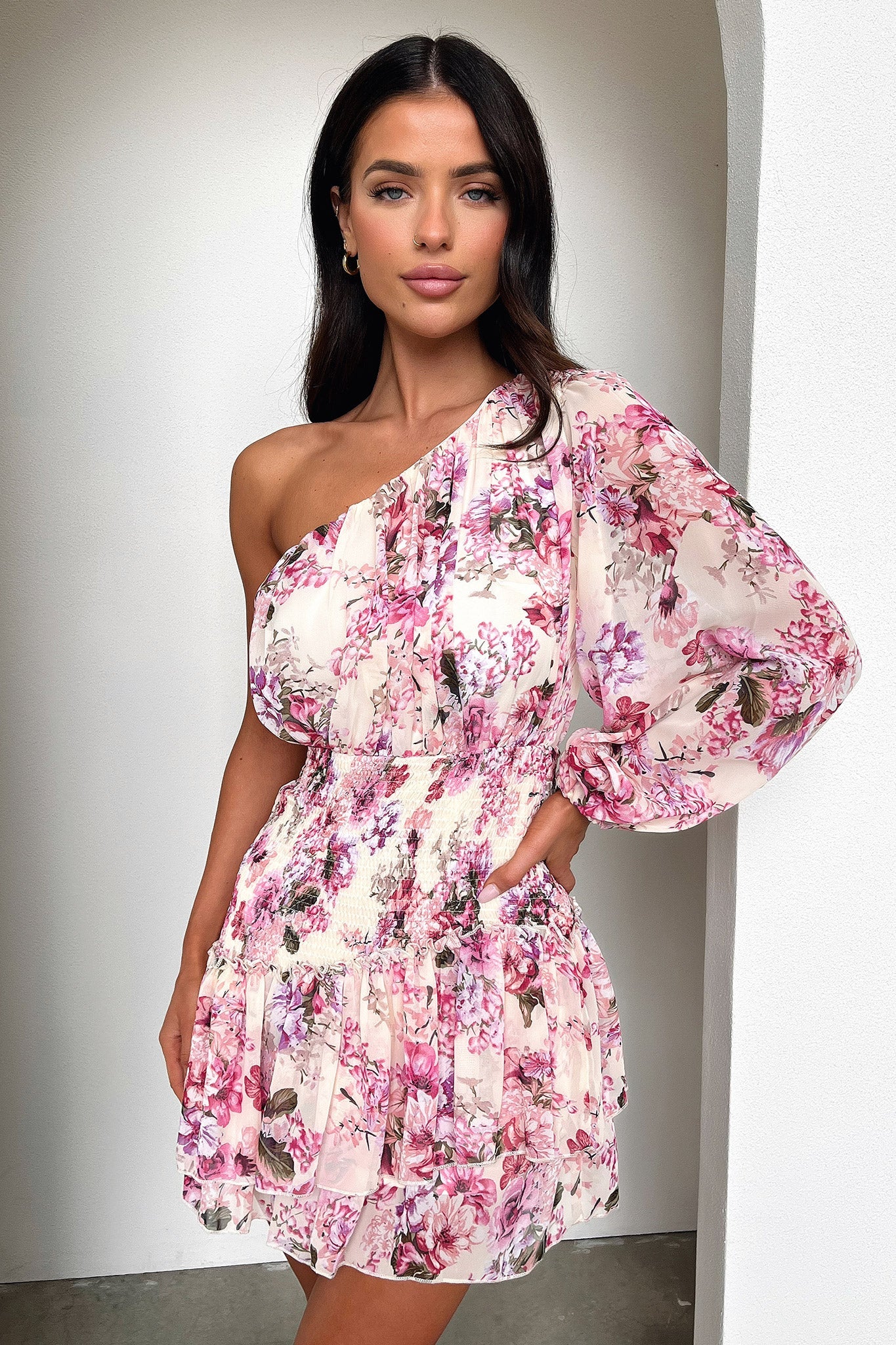Katina Mini Dress - Pink Floral - Image 6