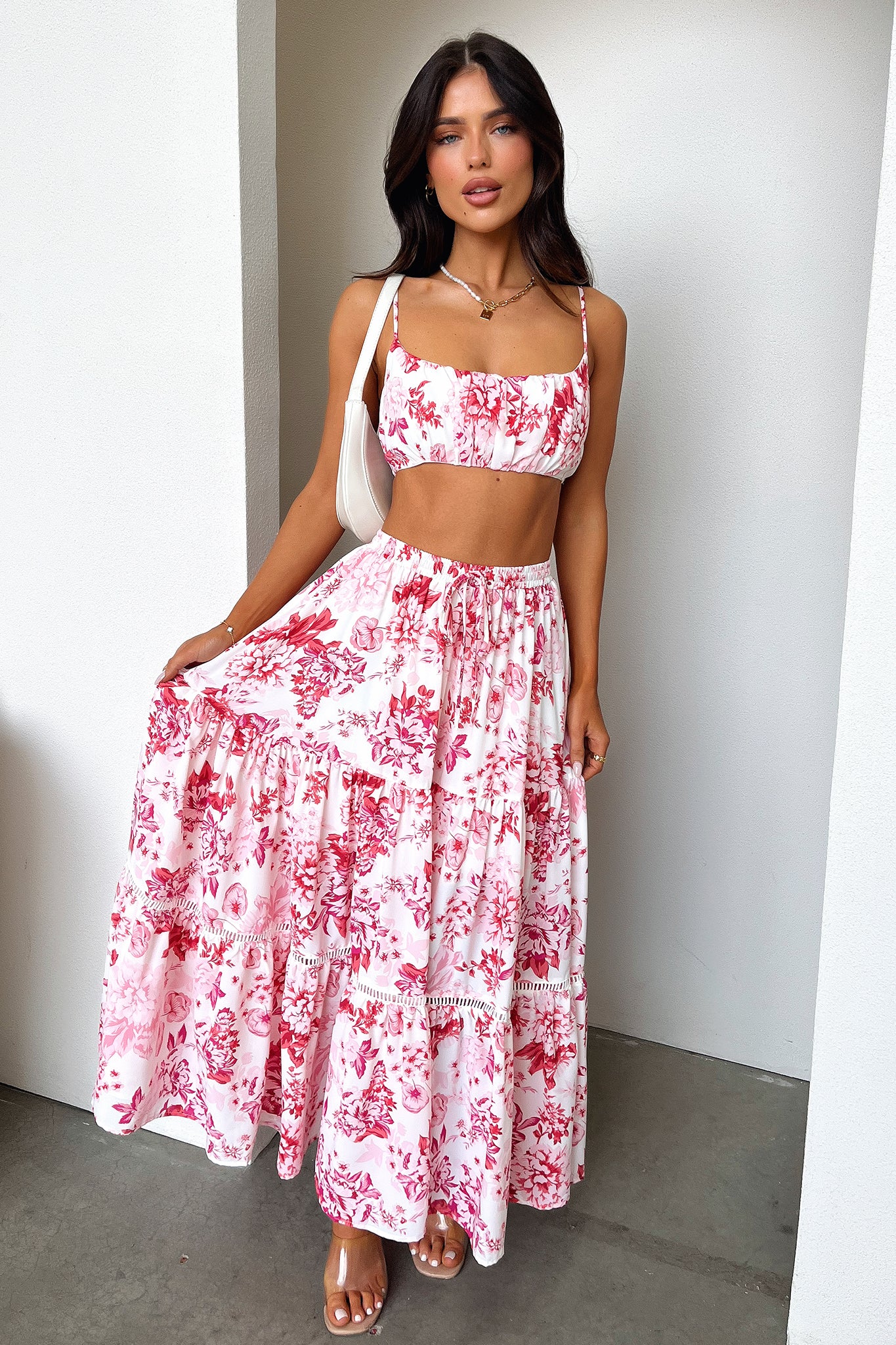 Kei Maxi Skirt - Pink / Red Floral - Image 5