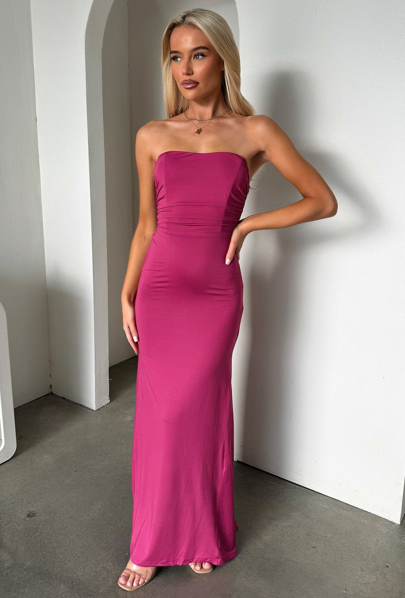 Lahara Maxi Dress - Burgundy - Image 3