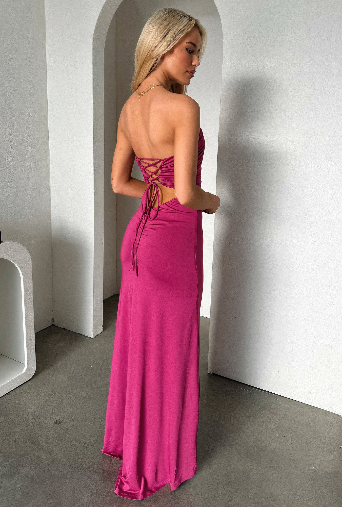 Lahara Maxi Dress - Burgundy - Image 4