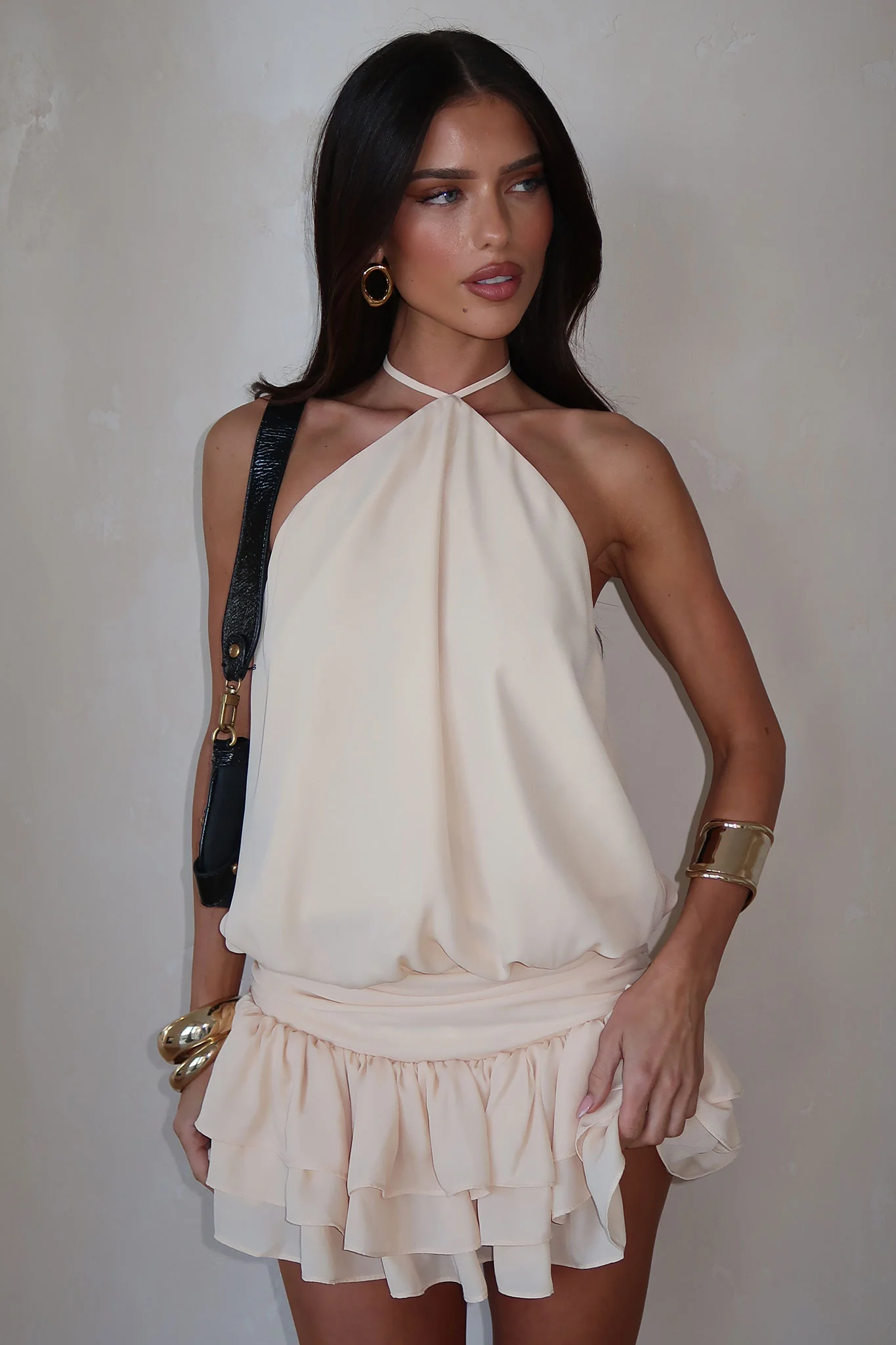 Latina Open Back Mini Dress - Baby Yellow - Image 6