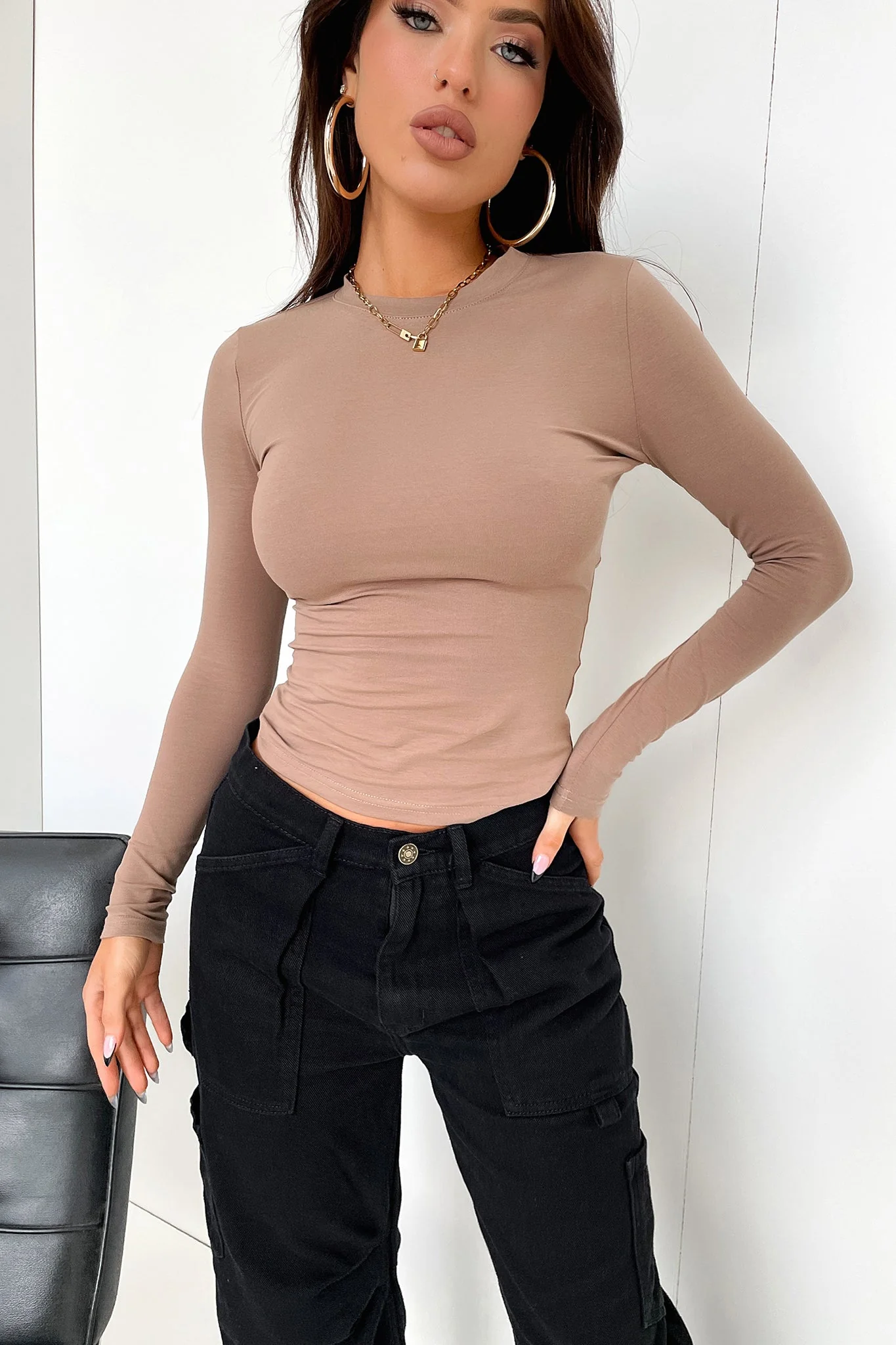 Lemar Long Sleeve Tee - Brown - Image 5
