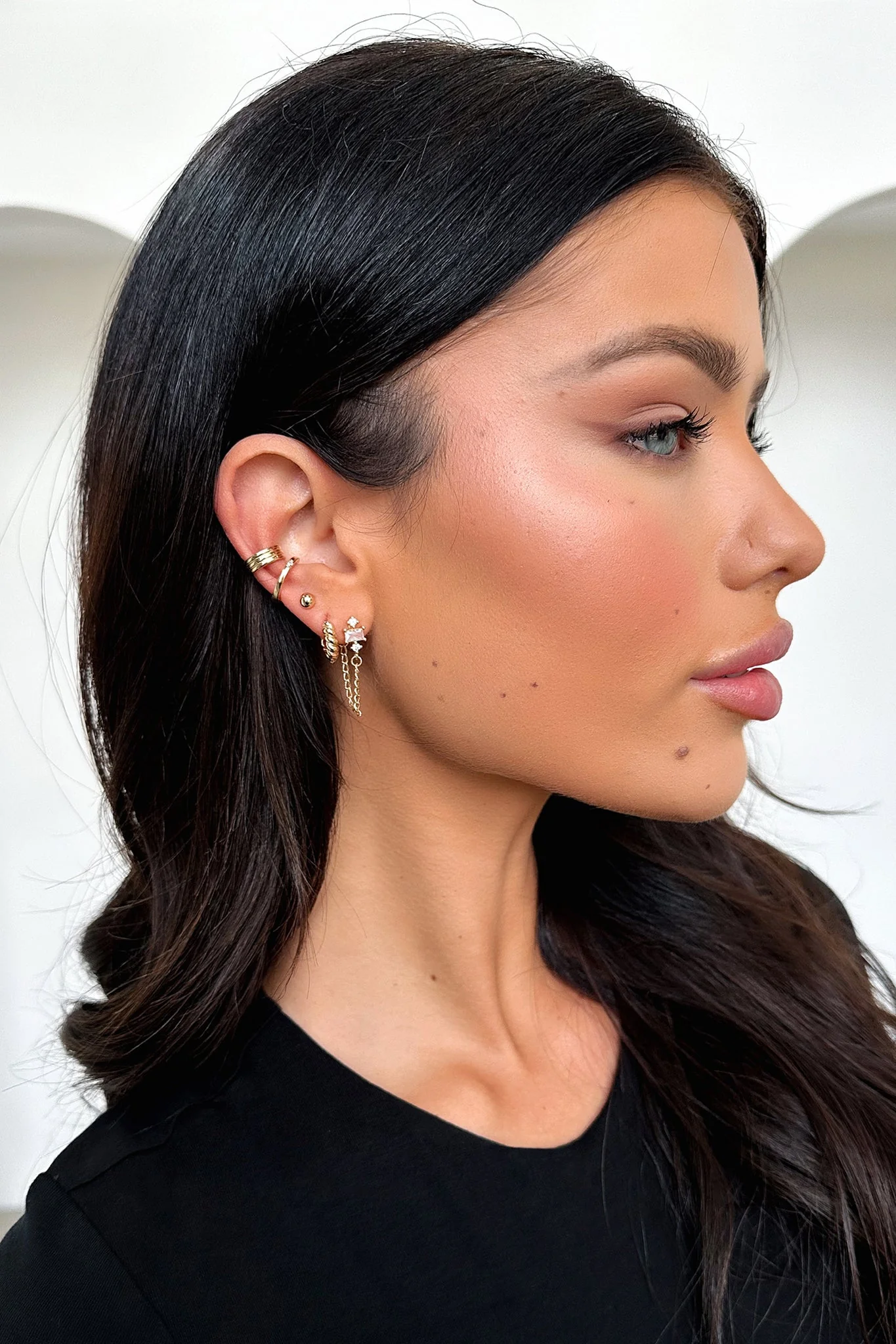 Levi Earrings 5 Pack - Gold - Image 3
