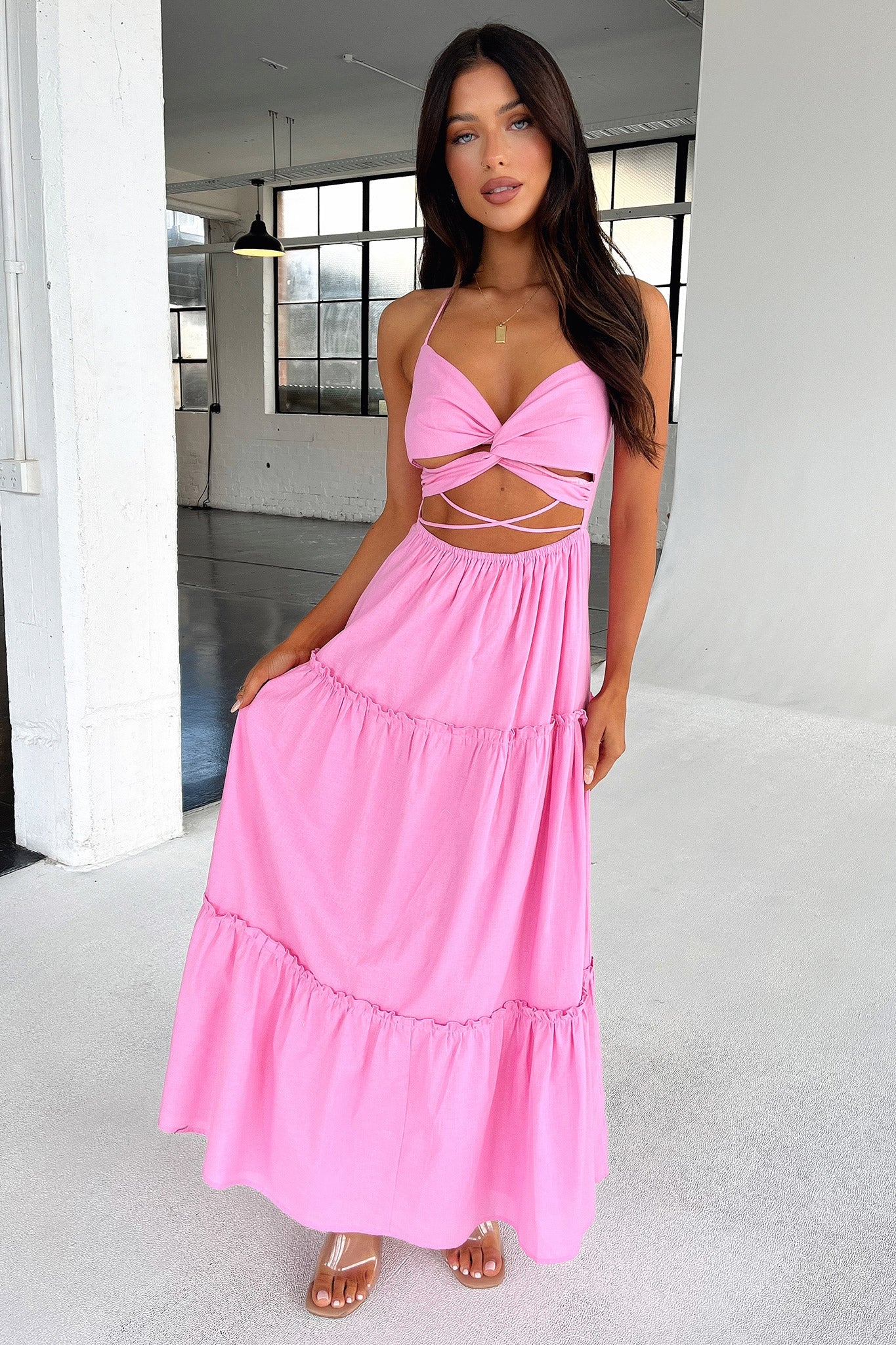 Lucy Maxi Dress - Pink - Image 4