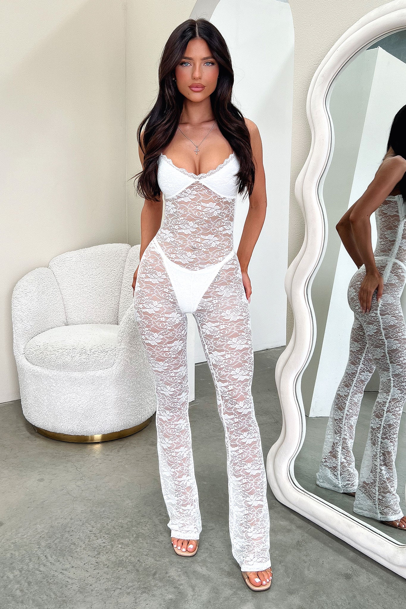 Luisa Lace Jumpsuit - White - Image 6