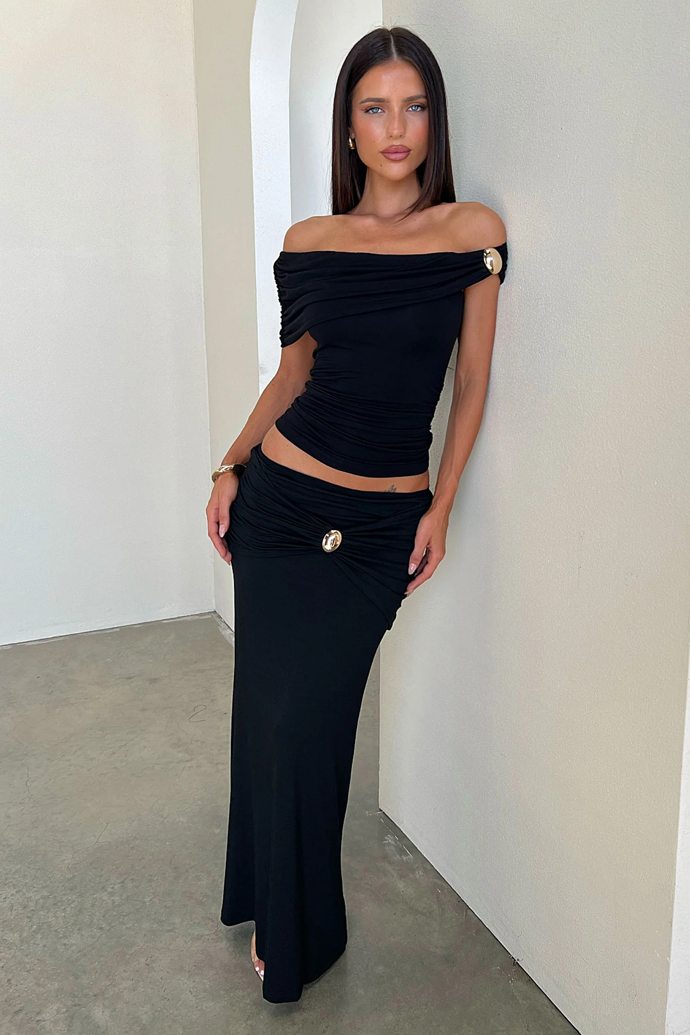 Malika Off-Shoulder Top - Black - Image 6
