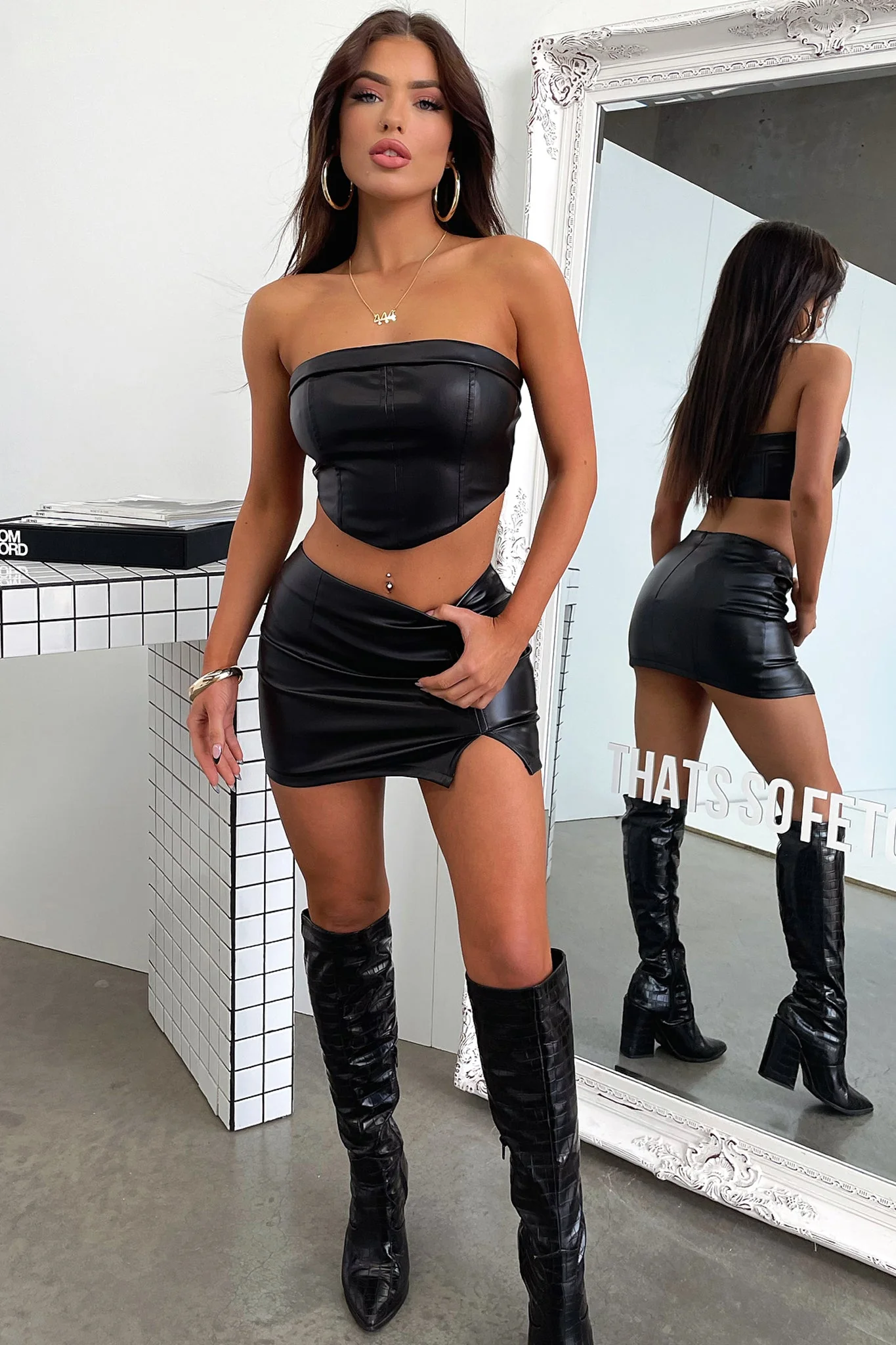 Marin Crop - Black PU - Image 3