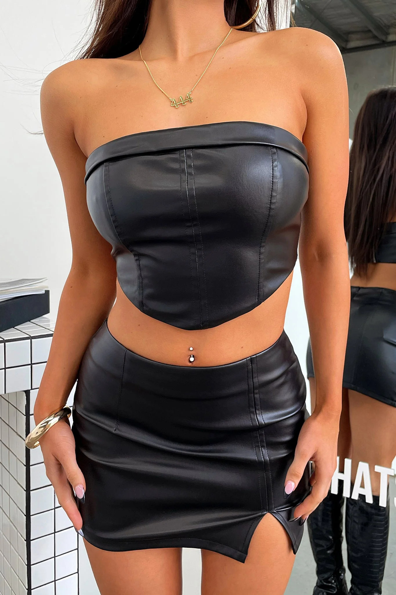 Marin Crop - Black PU - Image 4