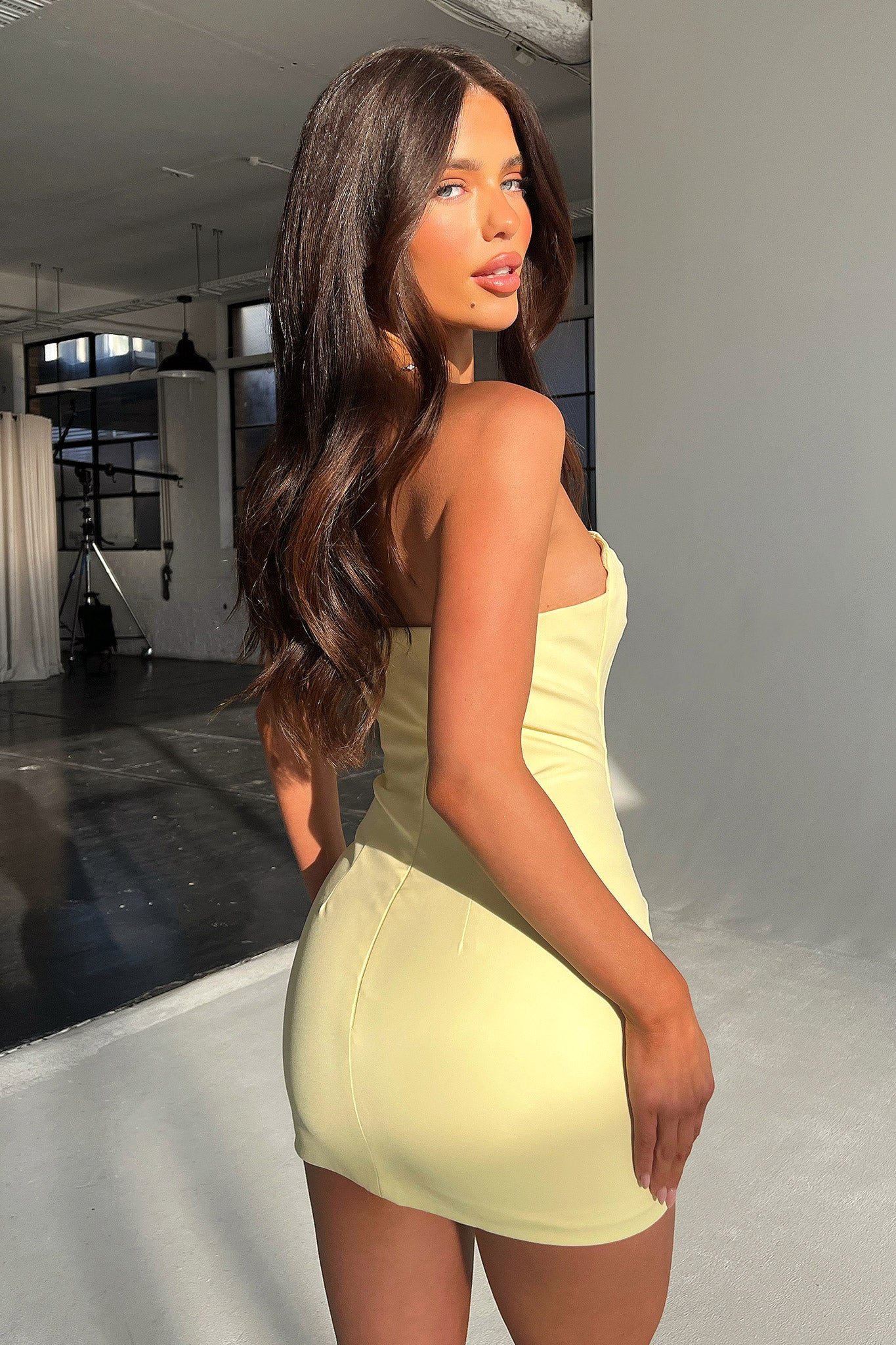 Marlo Strapless Mini Dress - Yellow - Image 7