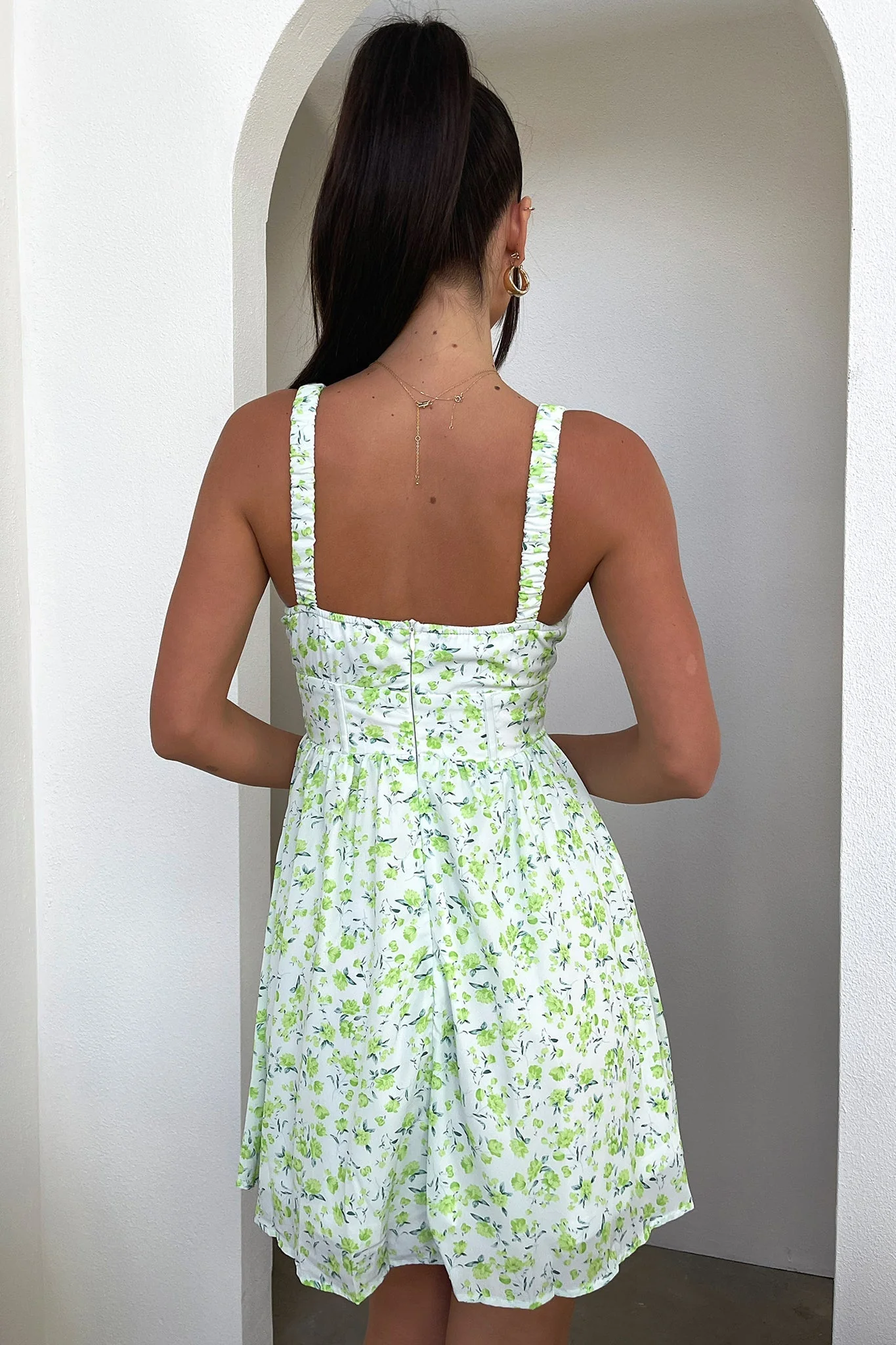 Meznin Dress - Green Floral - Image 7