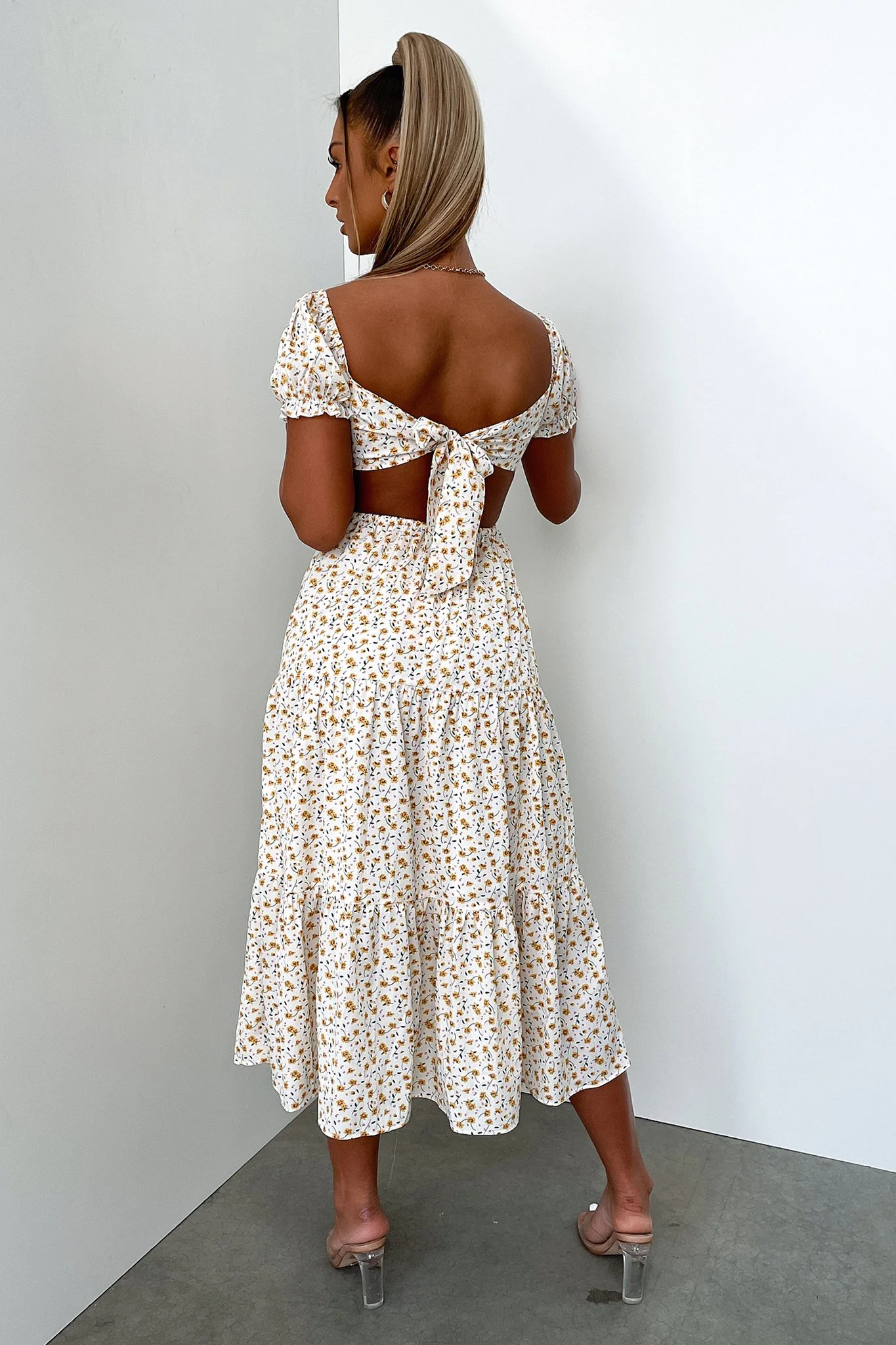 Noelle Midi Dress - Yellow Floral - Image 4