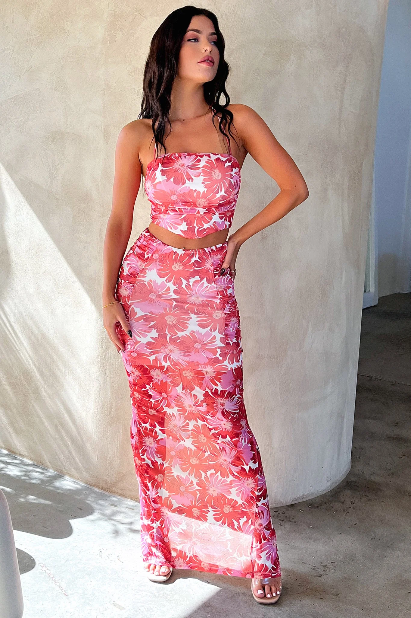 Zari Crop - Red Floral - Image 3