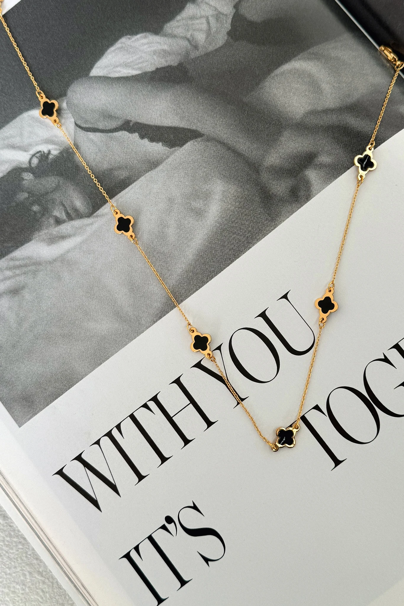 Oriana Necklace - Gold / Black - Image 5