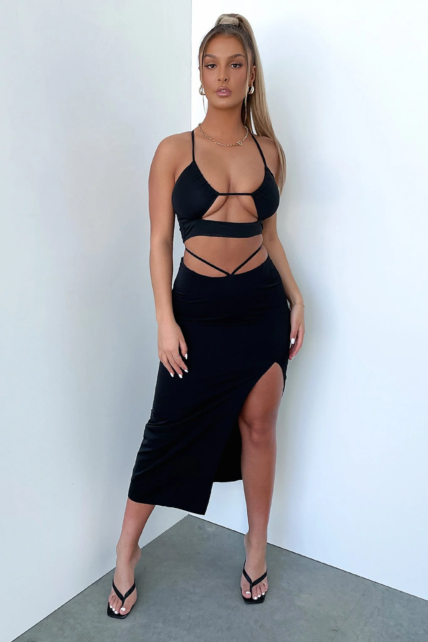 Risk Midi Skirt - Black - Image 4