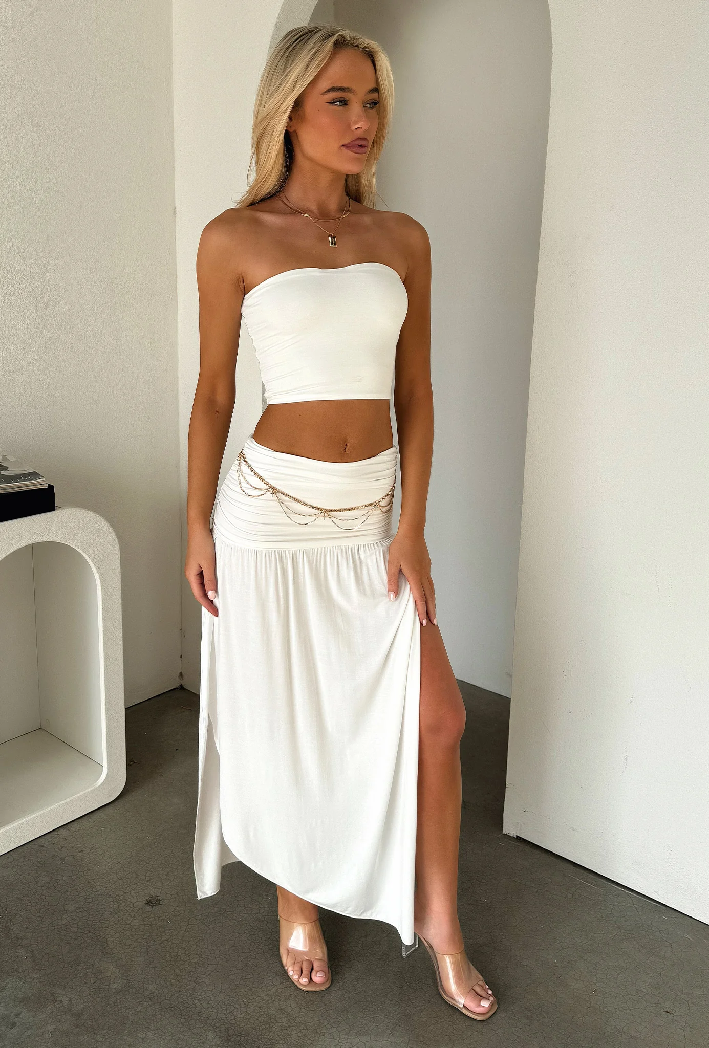 Rosalia Strapless Top - White - Image 4