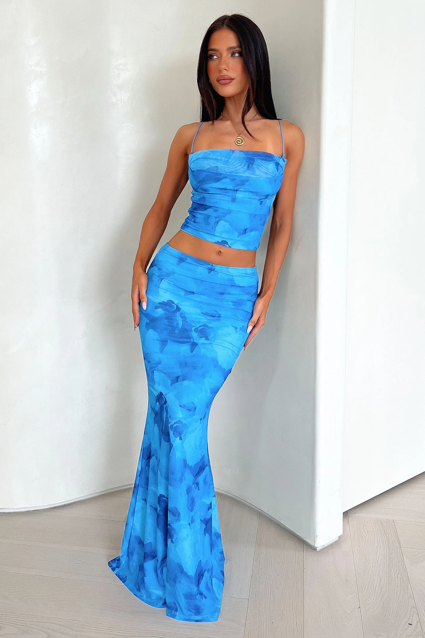 Ryleigh Maxi Skirt - Blue Floral - Image 4