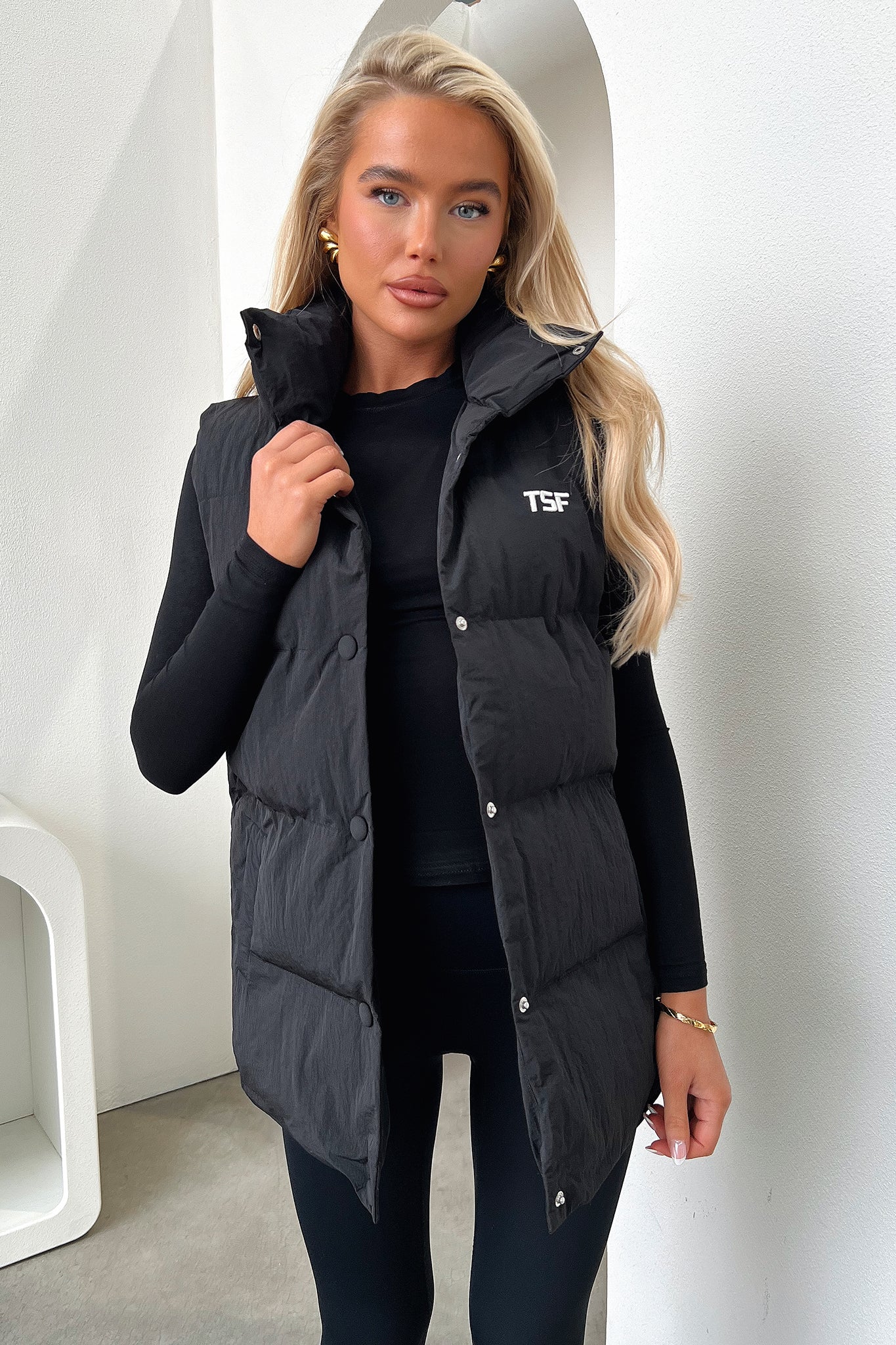 Sabre Puffer Vest - Black - Image 2