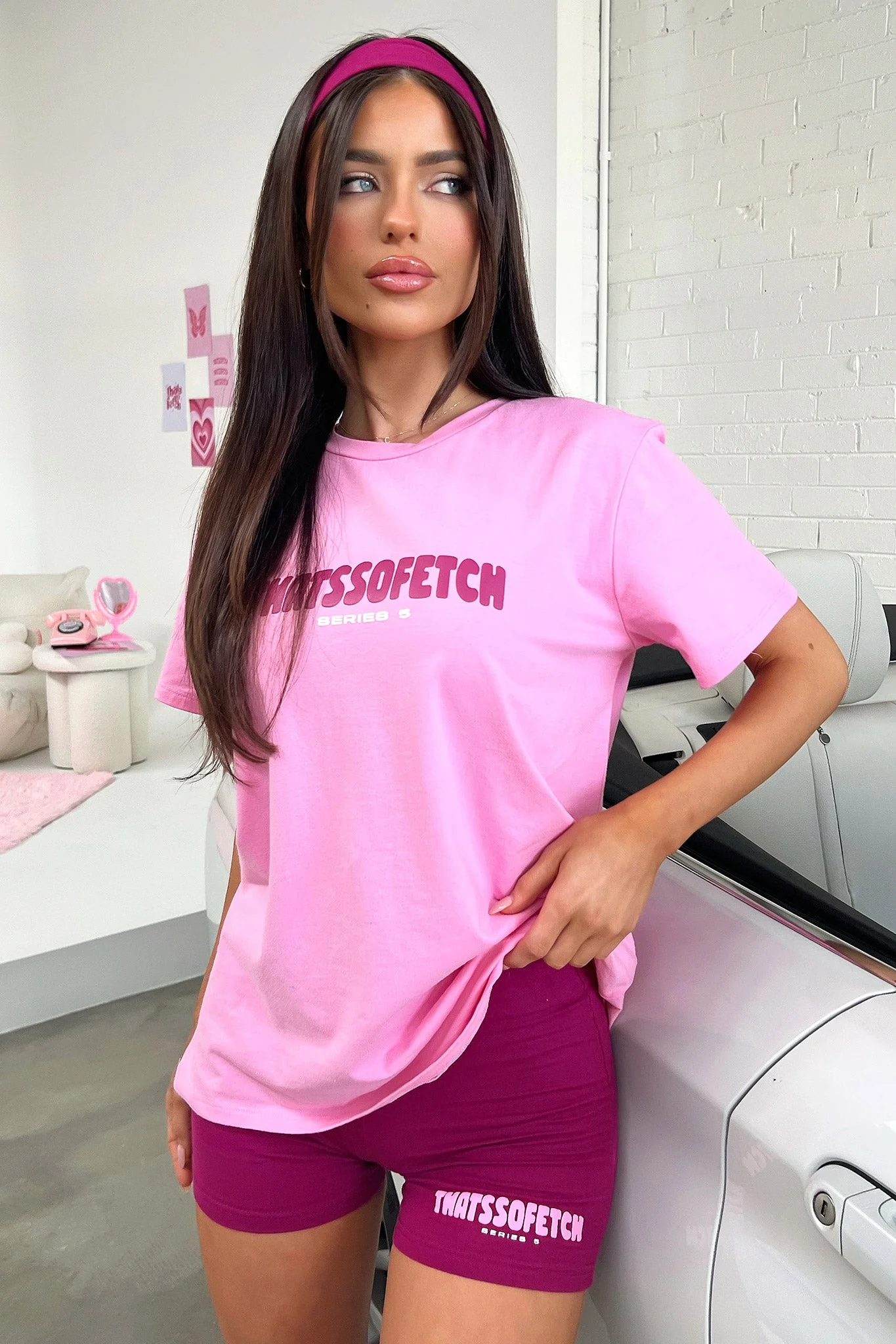 Series 5 Oversized Tee - Pink/Burgundy - Image 2