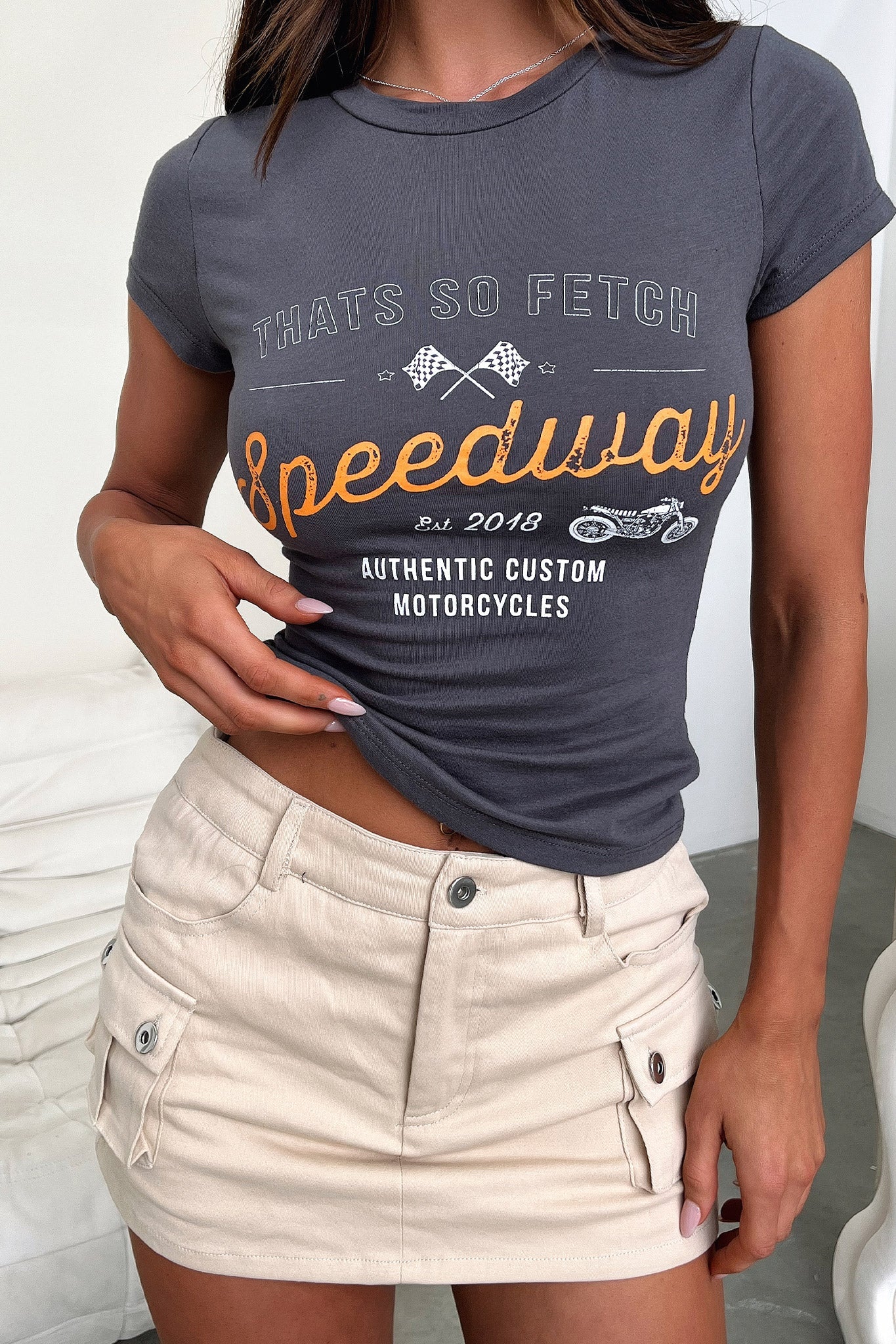 Speedway Tee - Charcoal - Image 2