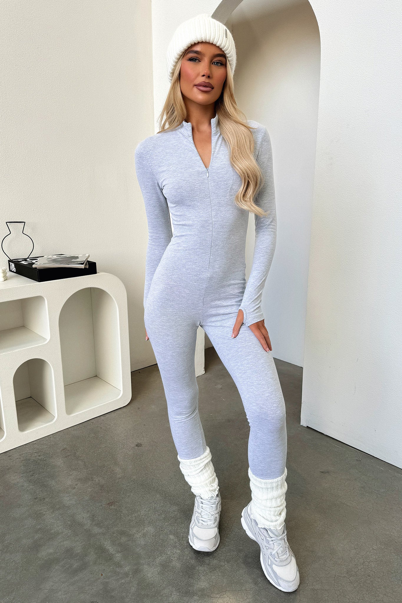 Tammy Long Sleeve Jumpsuit - Grey - Image 7