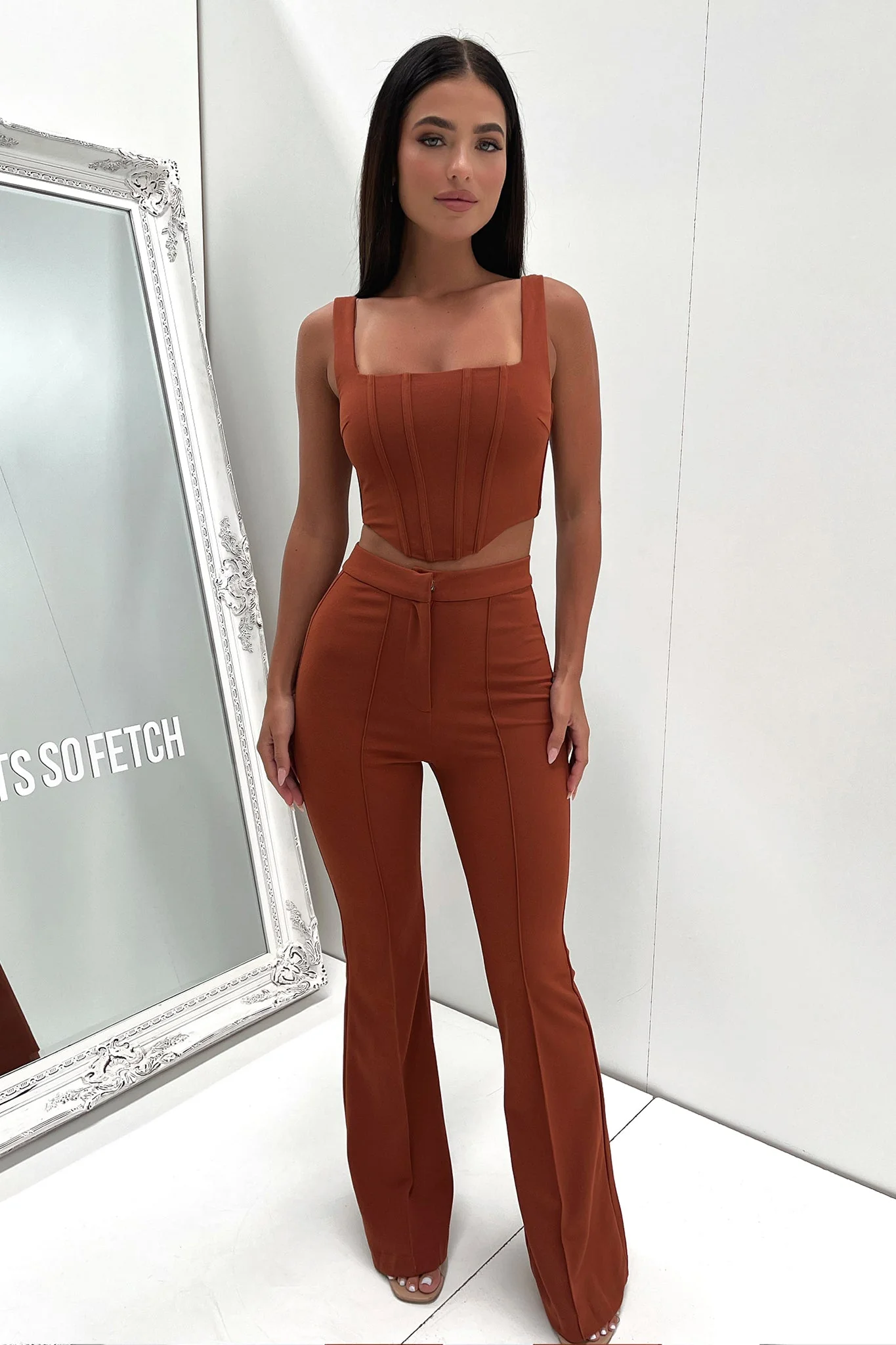 Token Flare Pants - Brown - Image 6