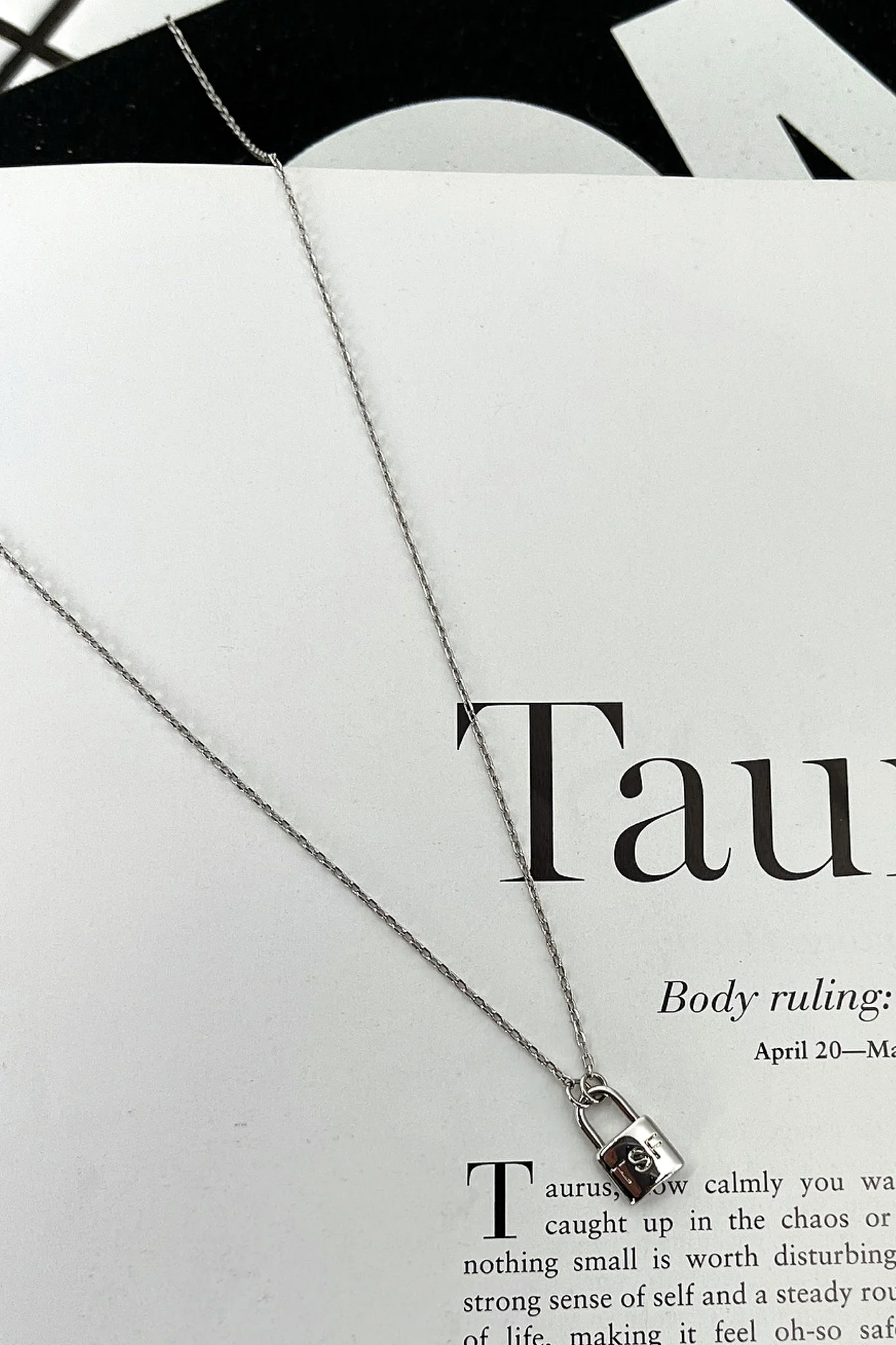 TSF Lock Necklace - 18K White Gold Plated - Image 2