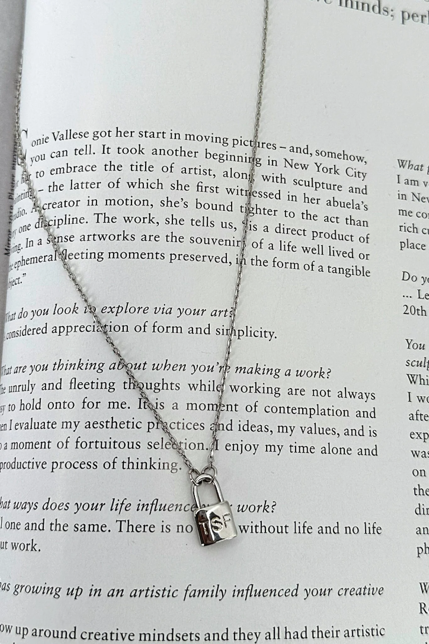 TSF Lock Necklace - 18K White Gold Plated - Image 4