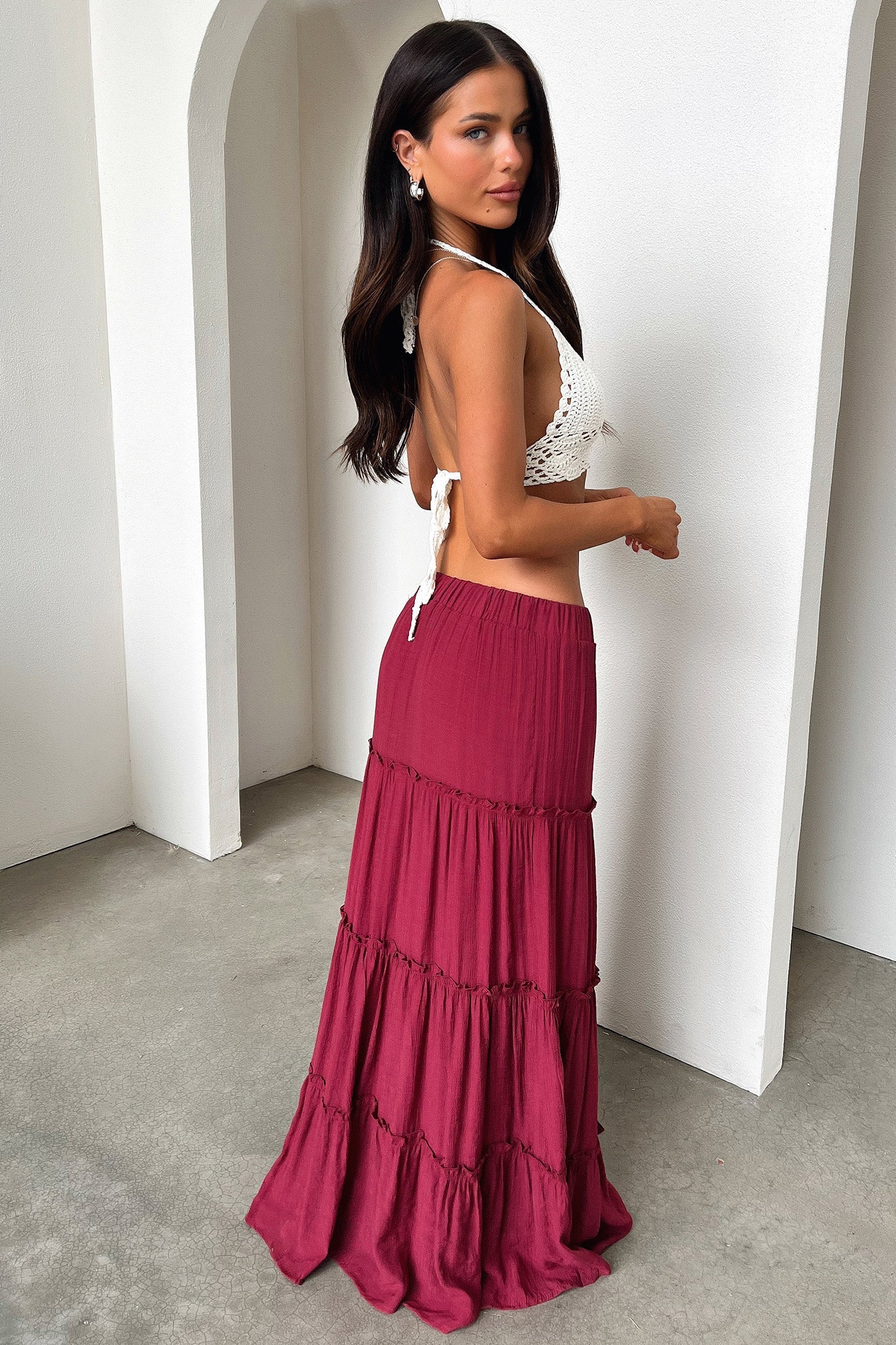 Valetta Crochet Halter Crop - White - Image 8