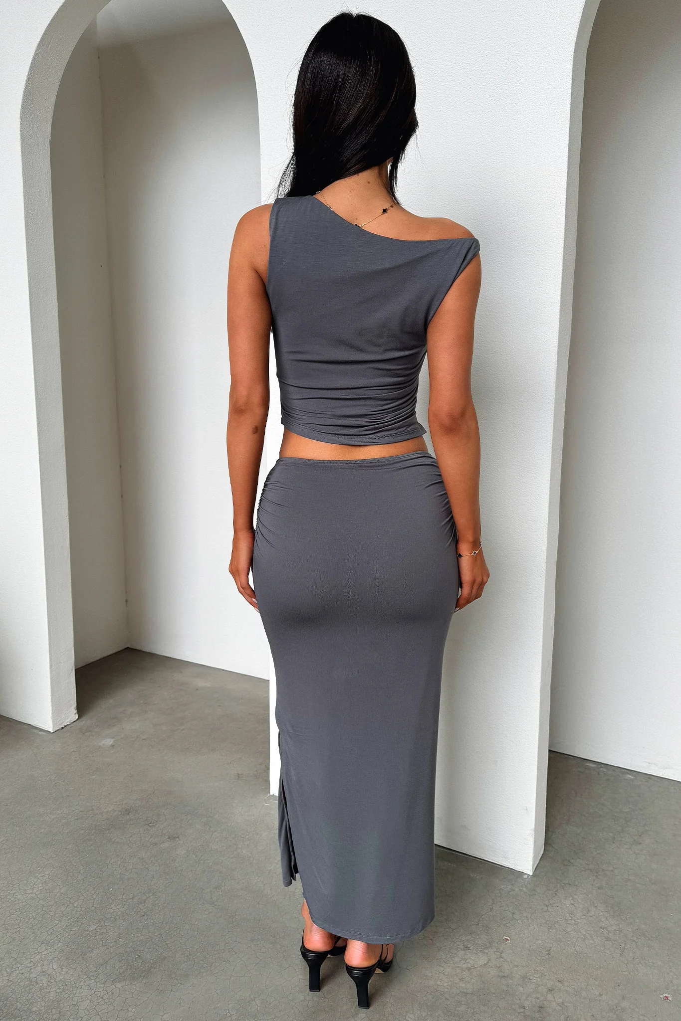 Vamika Maxi Skirt - Charcoal - Image 8