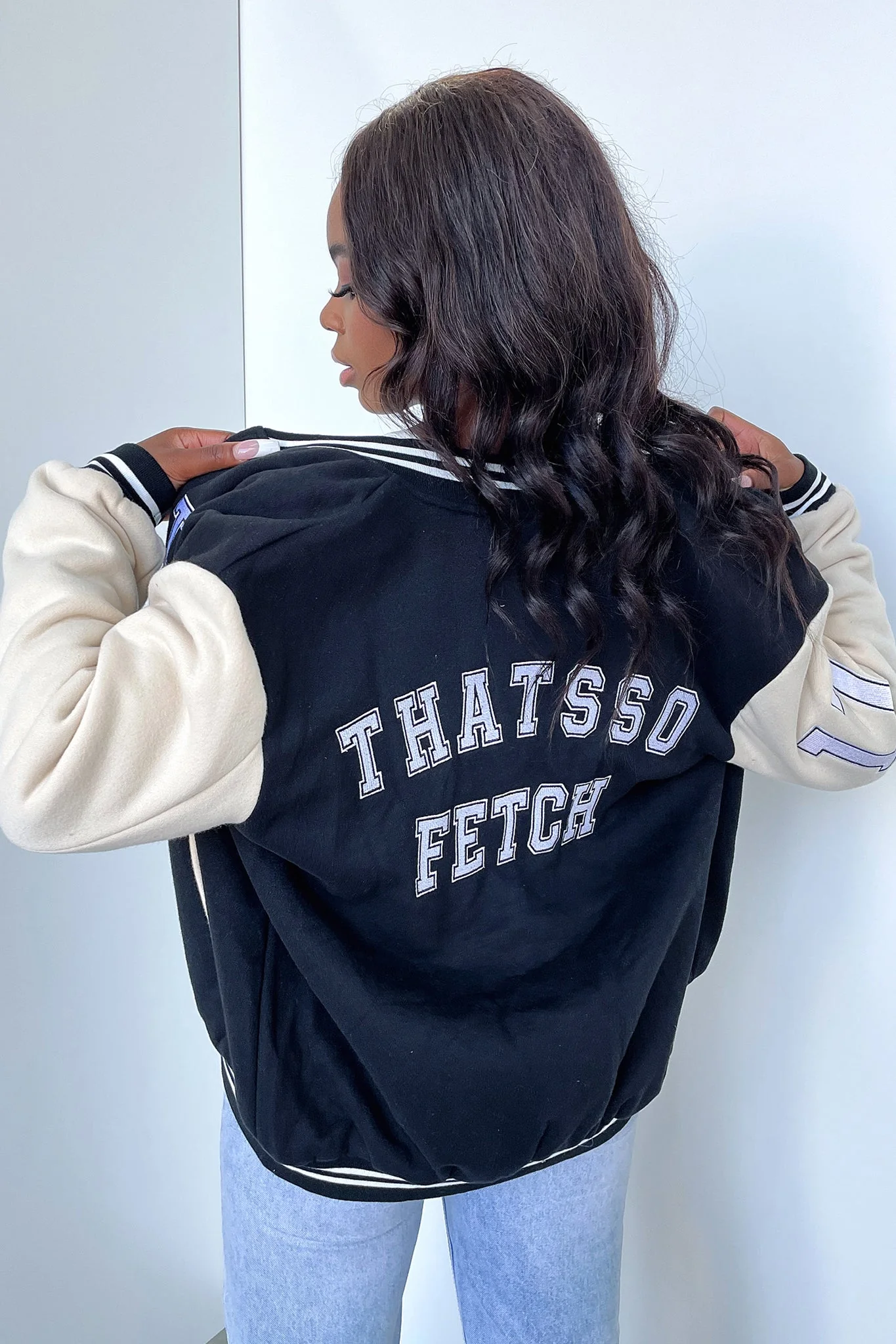 Varsity Jacket - Black/Beige - Image 4