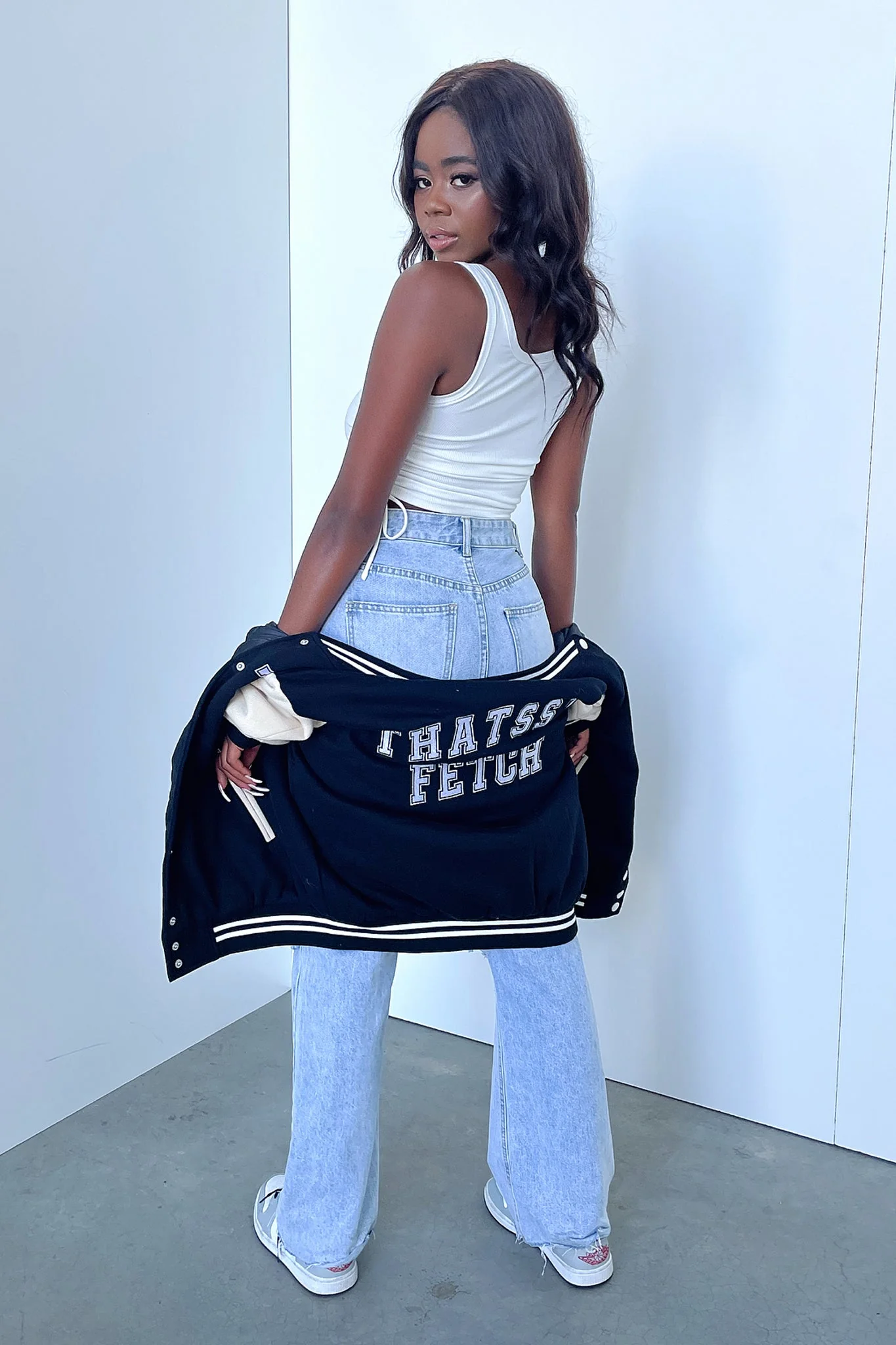 Varsity Jacket - Black/Beige - Image 7