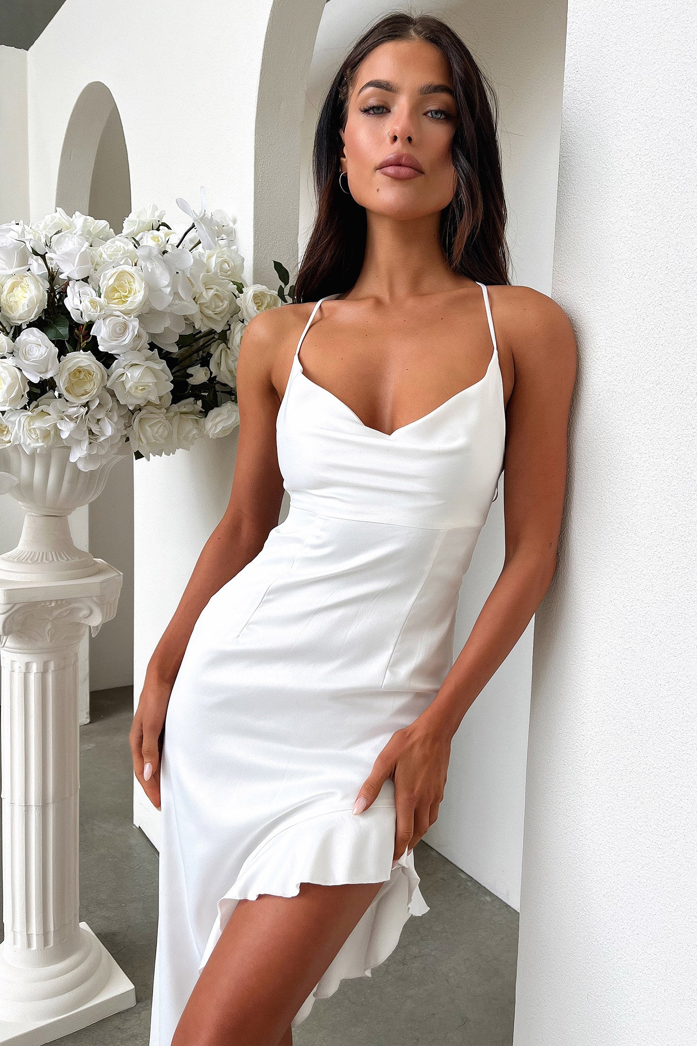 Viola Midi Dress - White - Image 2