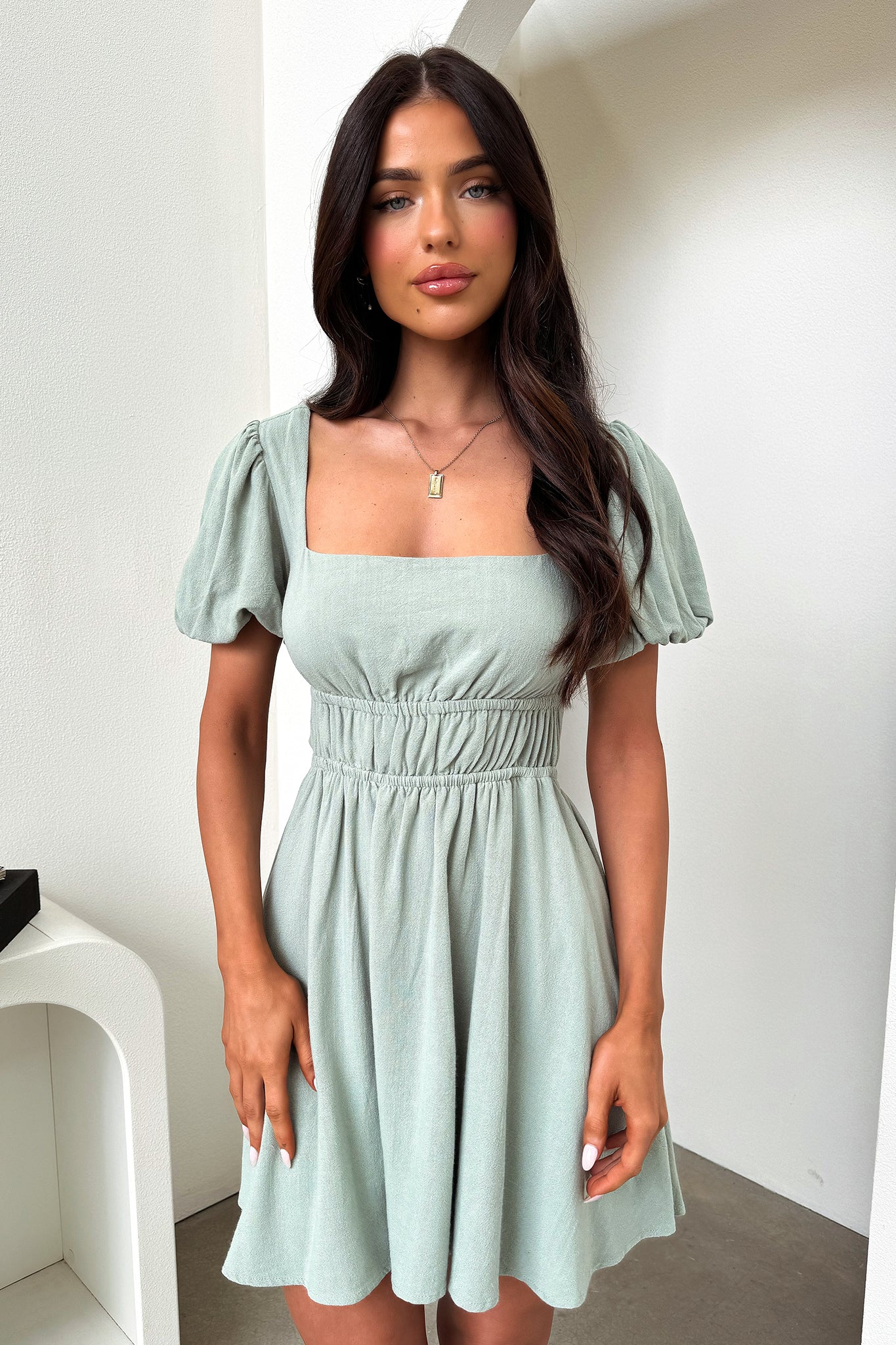 Whitney Mini Dress - Sage - Image 5
